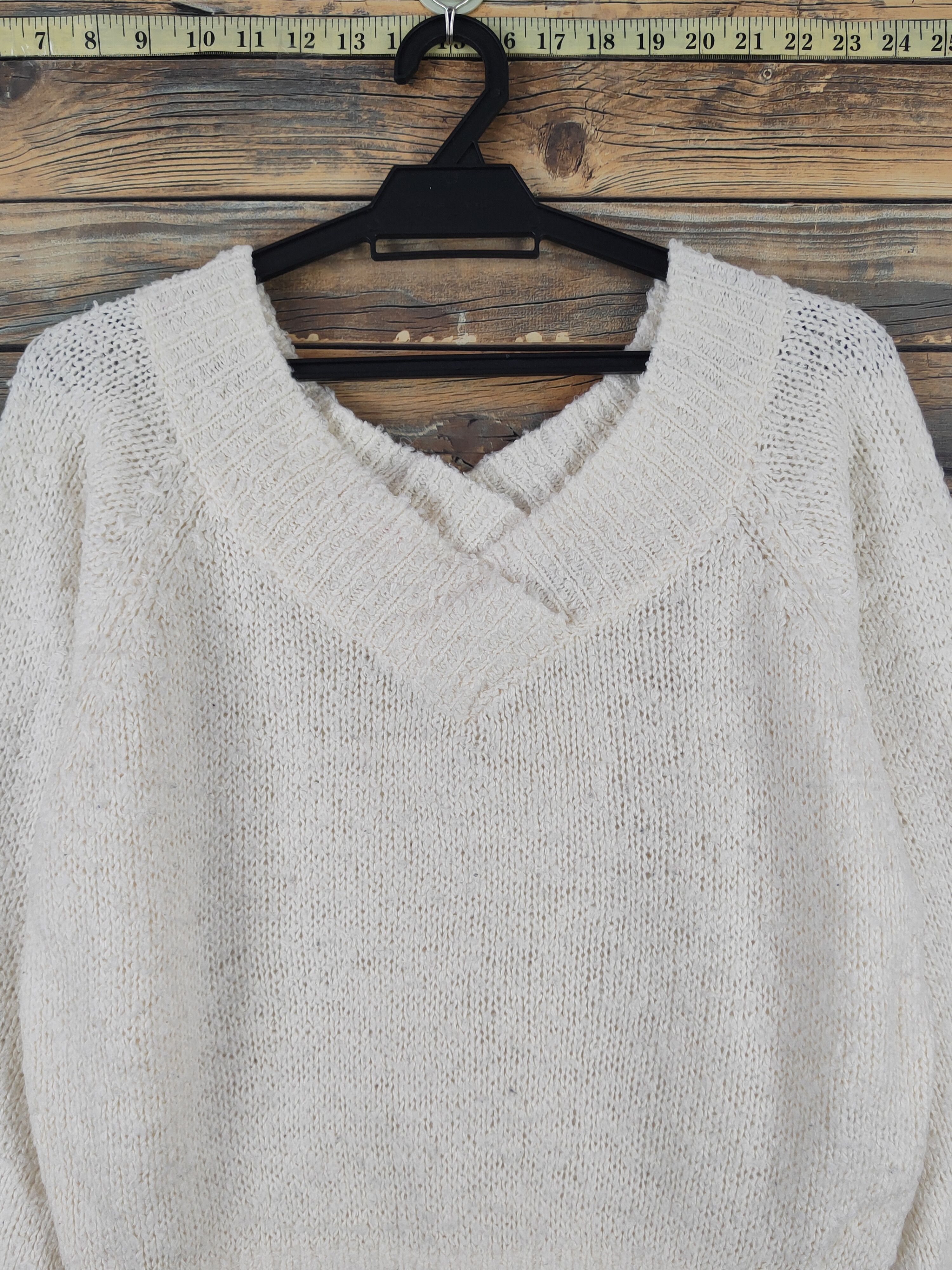 Japanese Brand Heather Ivory Knitwear Crop Tops #W1100 Size S / US 4 / IT 40 - 2 Thumbnail