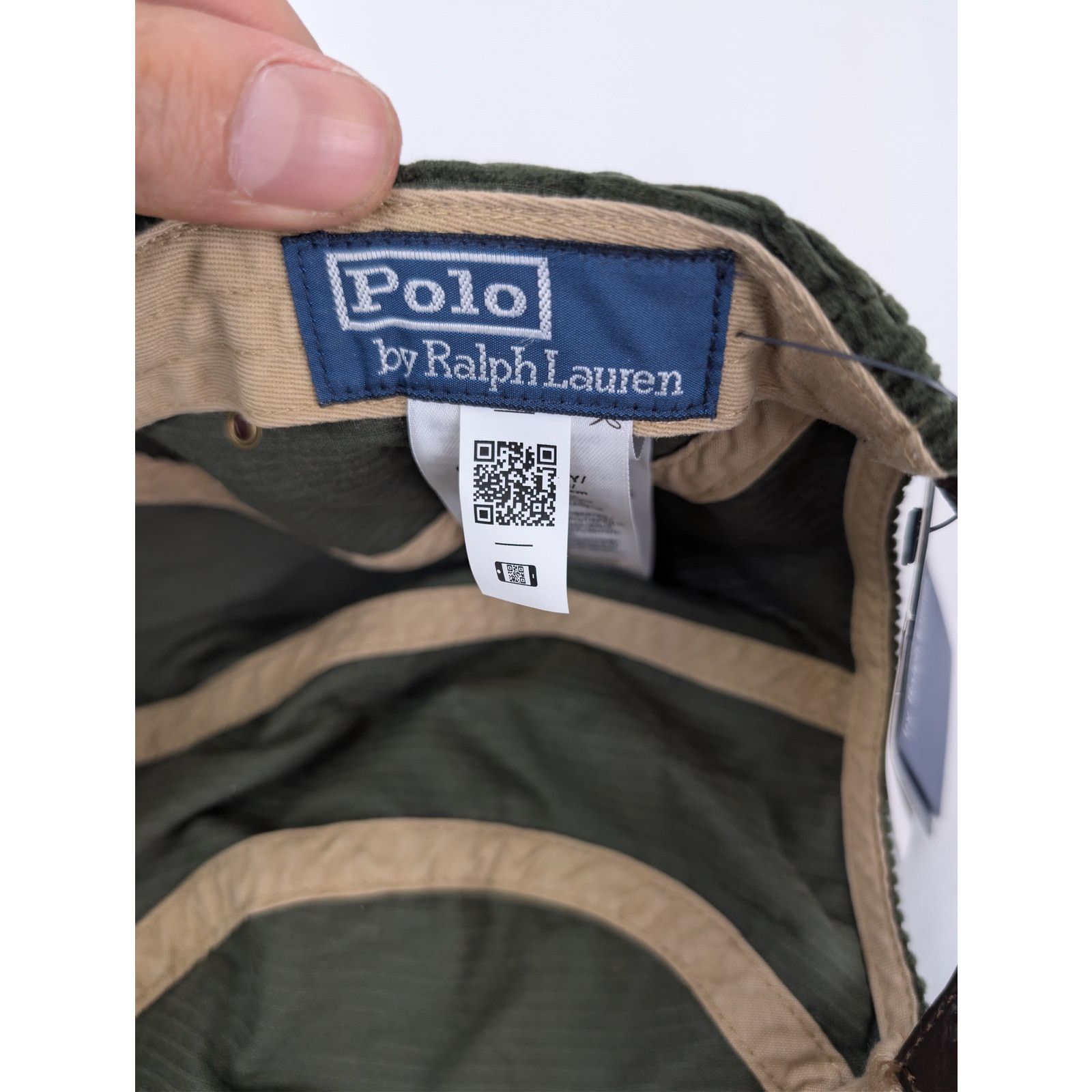 Ralph Lauren o1rshd1 CC20 Size: OS/ corduroy leather strap back Cap / hat Size ONE SIZE - 11 Thumbnail