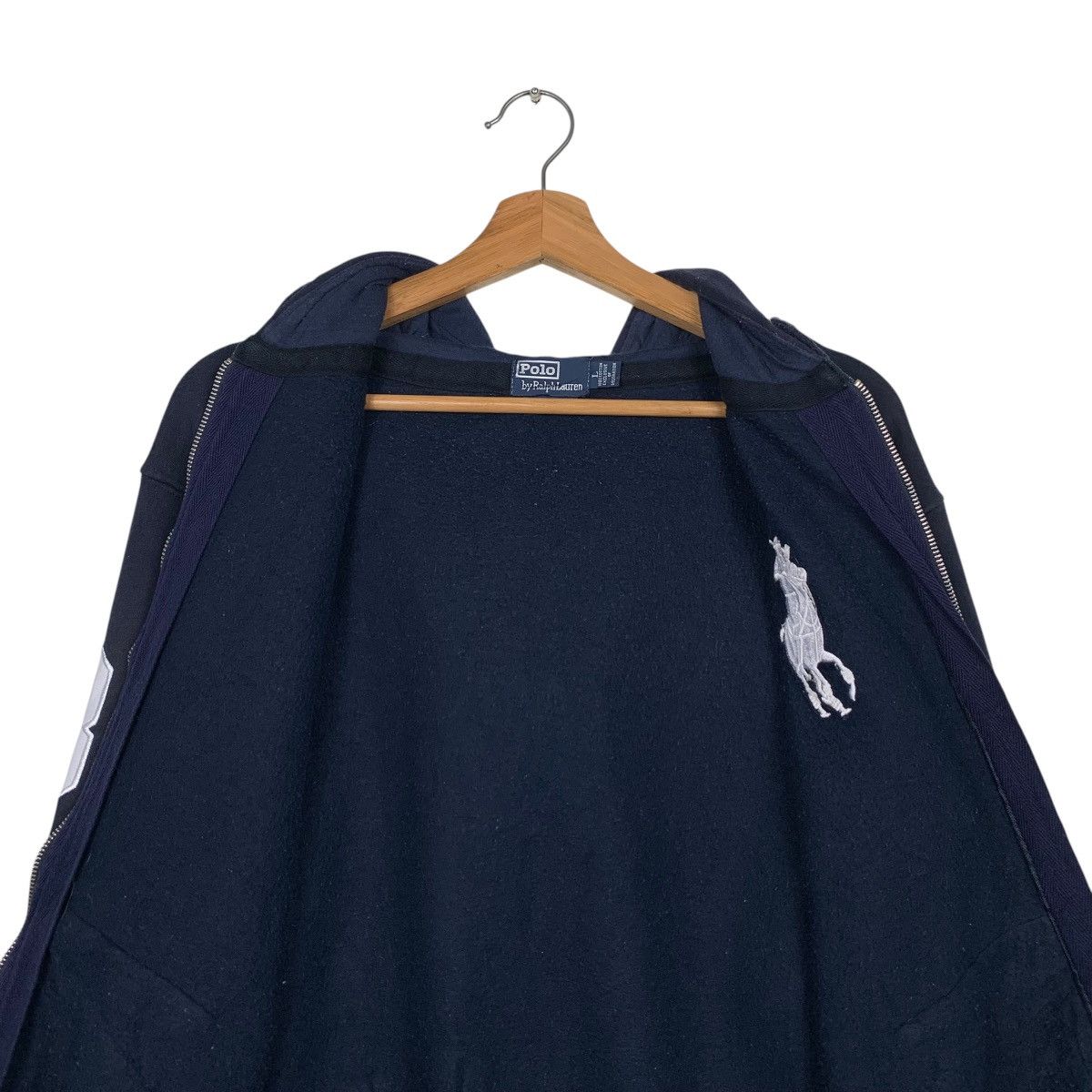 Polo Ralph Lauren 90's POLO RALPH LAUREN Embroidery Big Pony Hoodies #1718-C76 Size US L / EU 52-54 / 3 - 14 Thumbnail