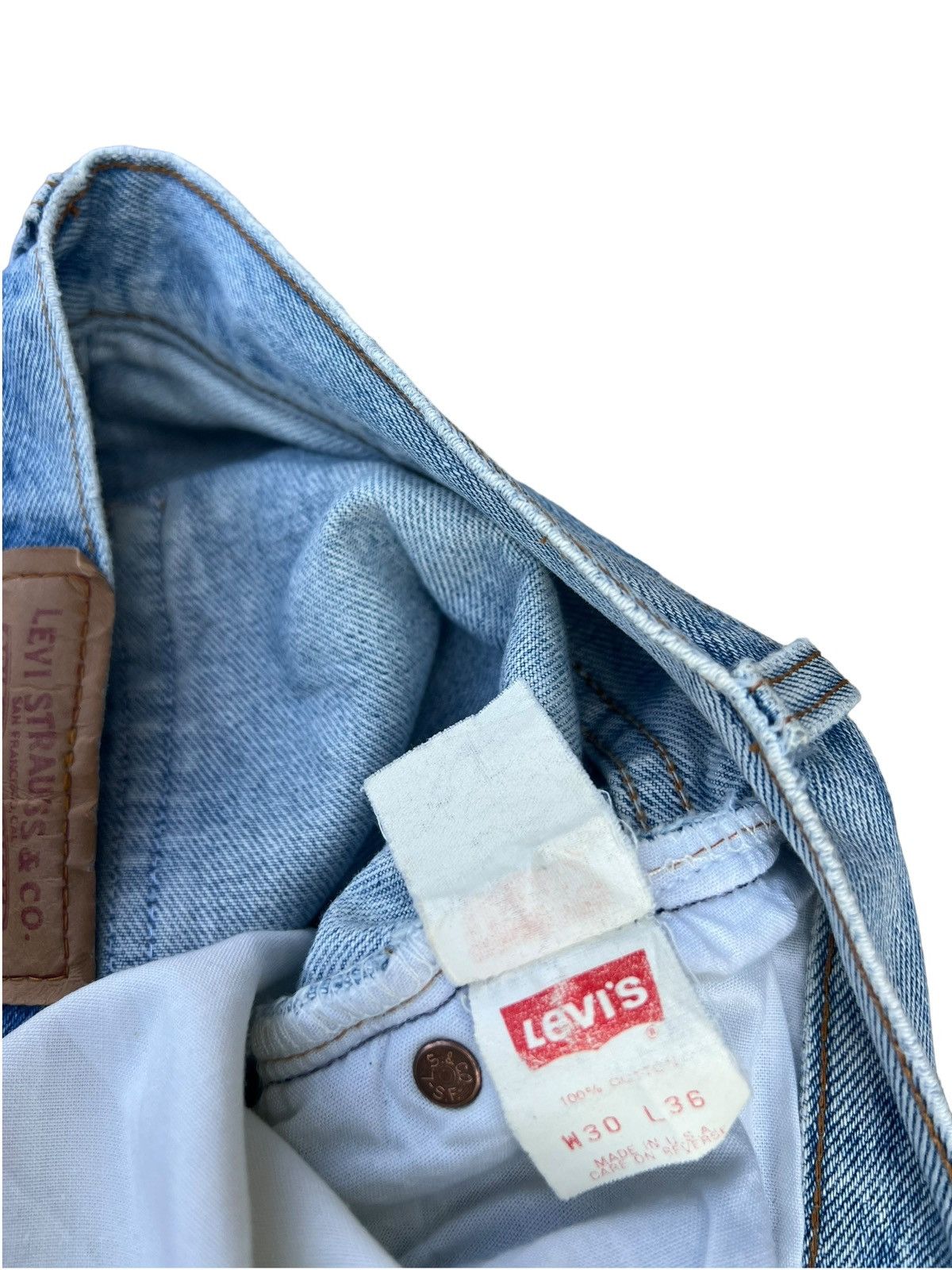 Levi's Vintage 80s Levi’s 501 Distressed Fade Blue Denim Jeans Size US 29 - 21 Thumbnail