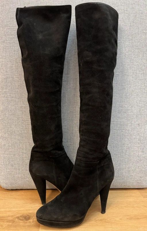 Prada Prada Milano Suede High Boots Heels Black size 38,5 Size US 7.5 / IT 37.5 - 2 Thumbnail
