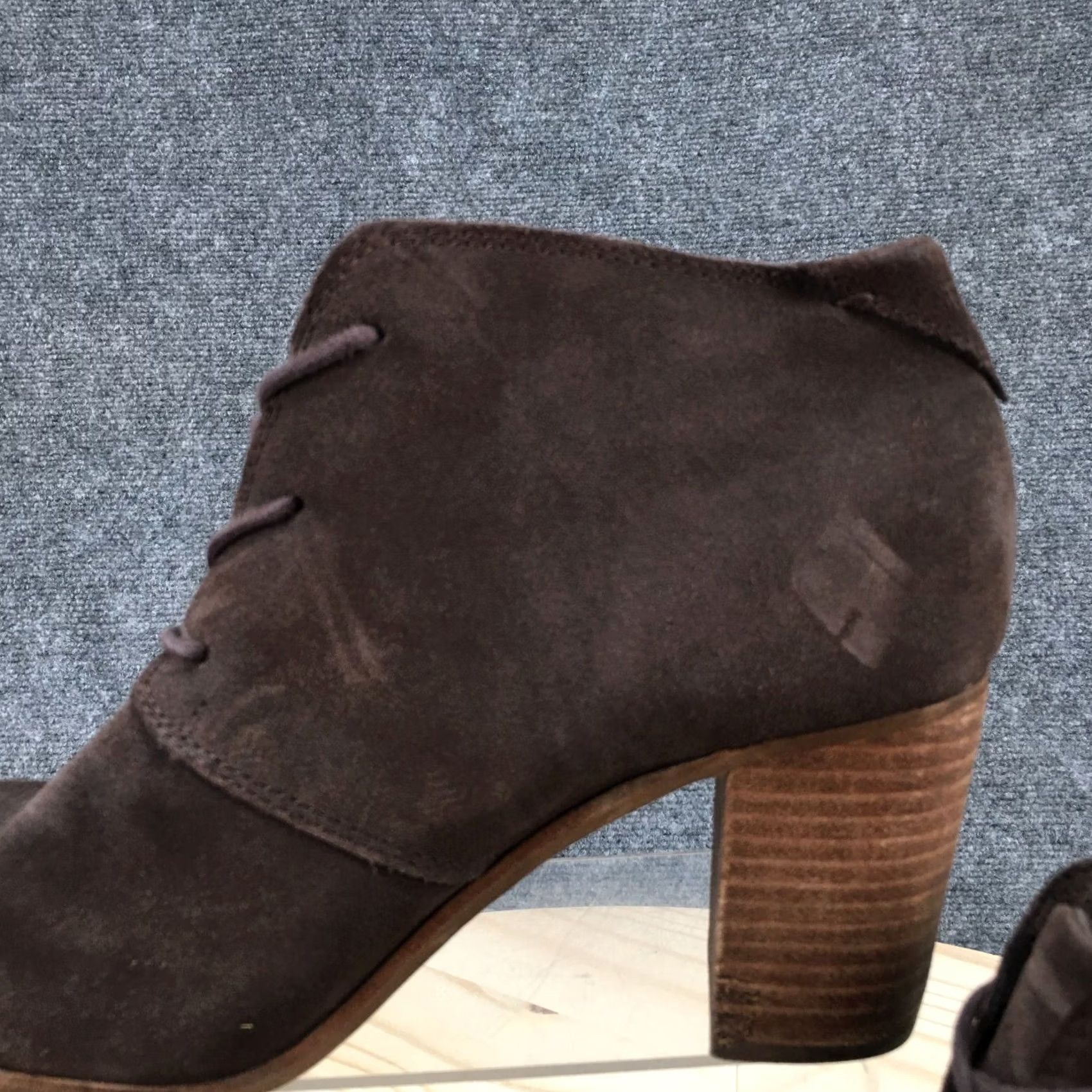 Toms TOMS Lunata Bootie Brown Suede Three Eye Lace Up Desert Boots Women 9 Adult Shoes Brown Suede Boots Size US 9 / IT 39 - 3 Thumbnail