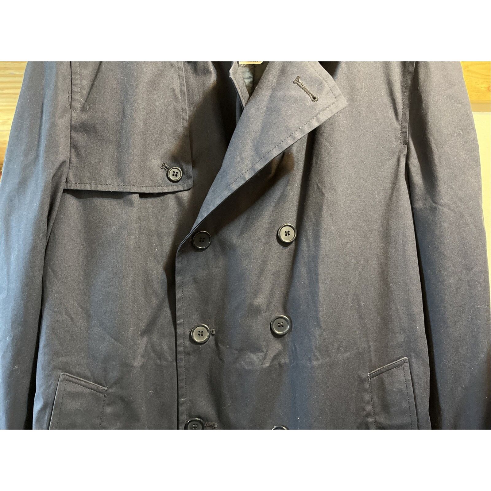 Other US Military Vintage Mens 44 XL Navy Blue 8 Button Trenchcoat Size US XL / EU 56 / 4 - 7 Thumbnail