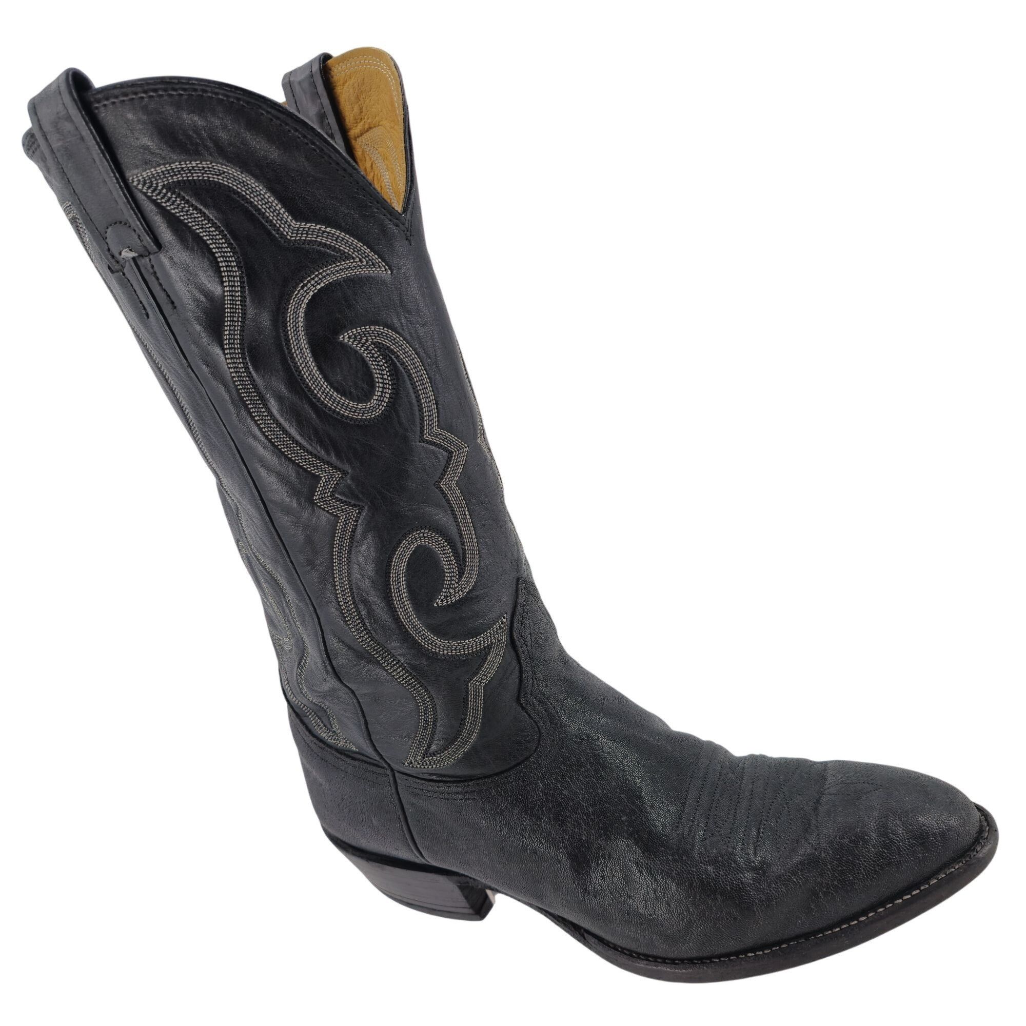 Nocona Vintage Nocona Exotic Elephant Print Men 9.5D Black Leather Size US 9.5 / EU 42-43 - 1 Thumbnail