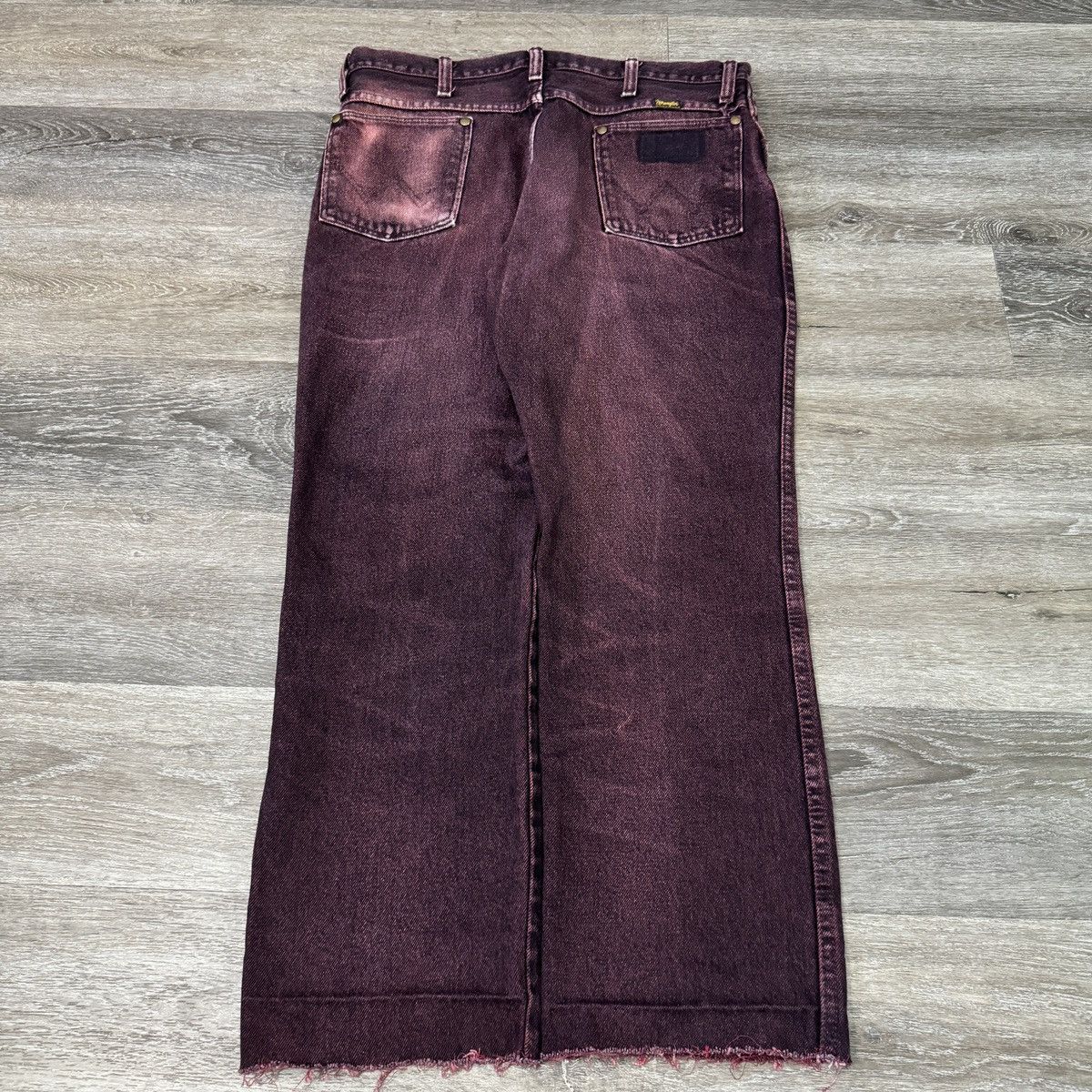 StraightFaded × Vintage × Wrangler Crazy Vintage 90s wrangler faded pink/black distressed jeans Size US 33 - 1 Thumbnail