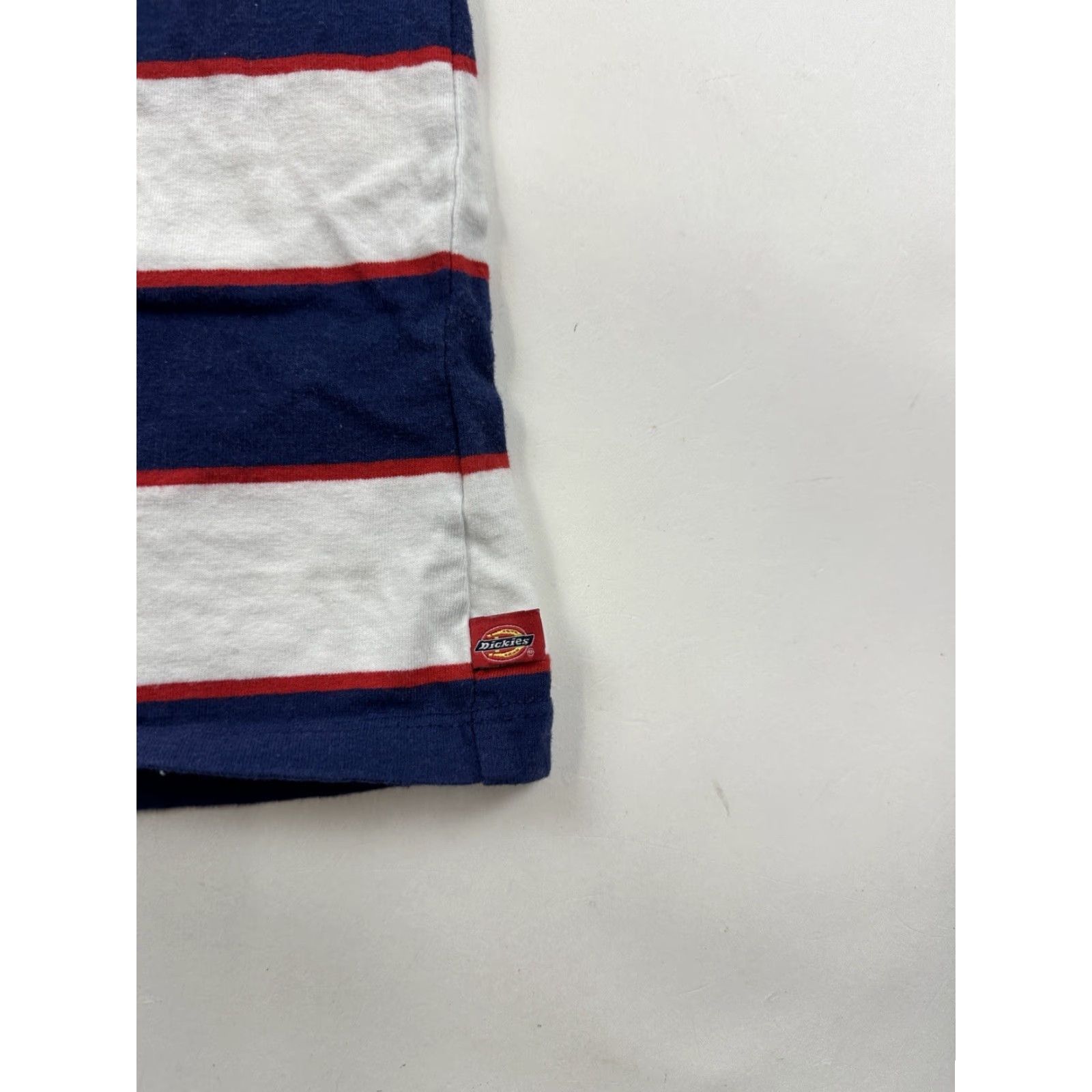 Dickies Dickies Shirt Womens Small White Blue Striped Short Sleeve Crew Neck Pullover Size S / US 4 / IT 40 - 2 Thumbnail