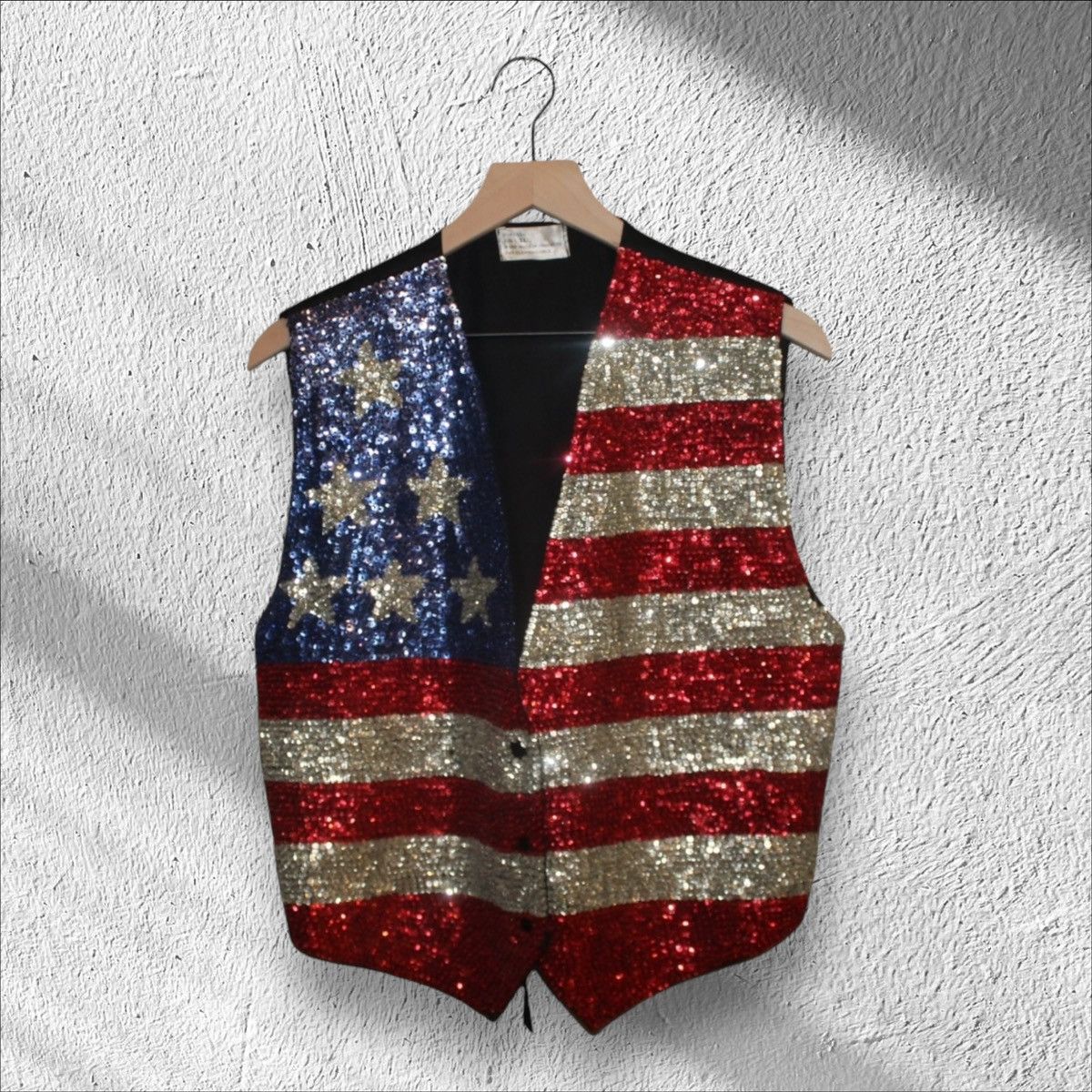 Vintage Vintage American Flag Sequin Vest USA Women’s Size XL / US 12-14 / IT 48-50 - 2 Thumbnail