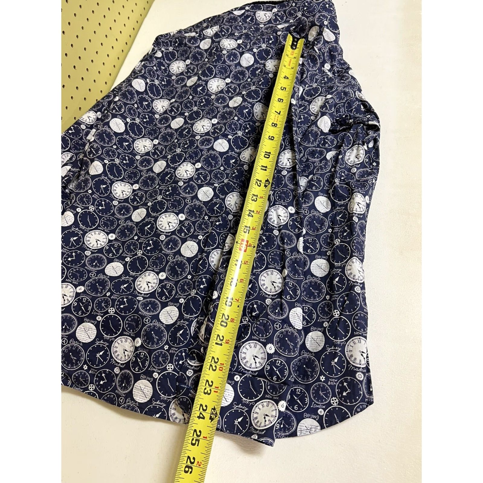 Jared Lang Jared Lang Shirt Men L Long Sleeve Button-Up Navy Geometric Clocks Casual Business Gift/Workwear Mens Size US L / EU 52-54 / 3 - 6 Thumbnail