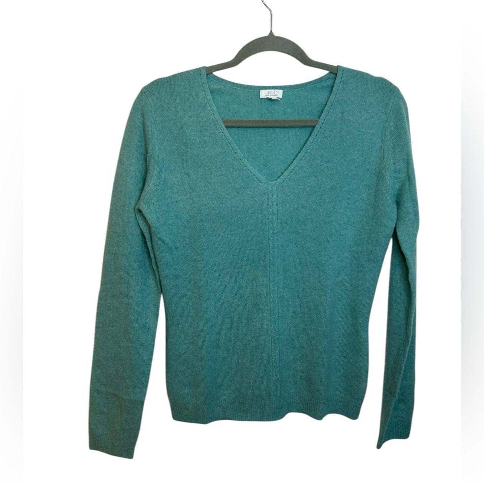 Apt. 9 Apt. 9 Teal V-Neck Cashmere Sweater Size S / US 4 / IT 40 - 1 Thumbnail