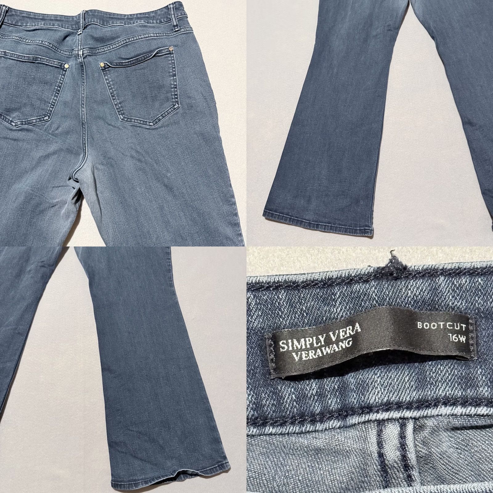 Vera Wang VINTAGE Simply Vera Vera Wang Bootcut Jeans Women's Blue Denim Mid-Rise Stretch - 16W Size 38" / US 16 / IT 52 - 8 Thumbnail