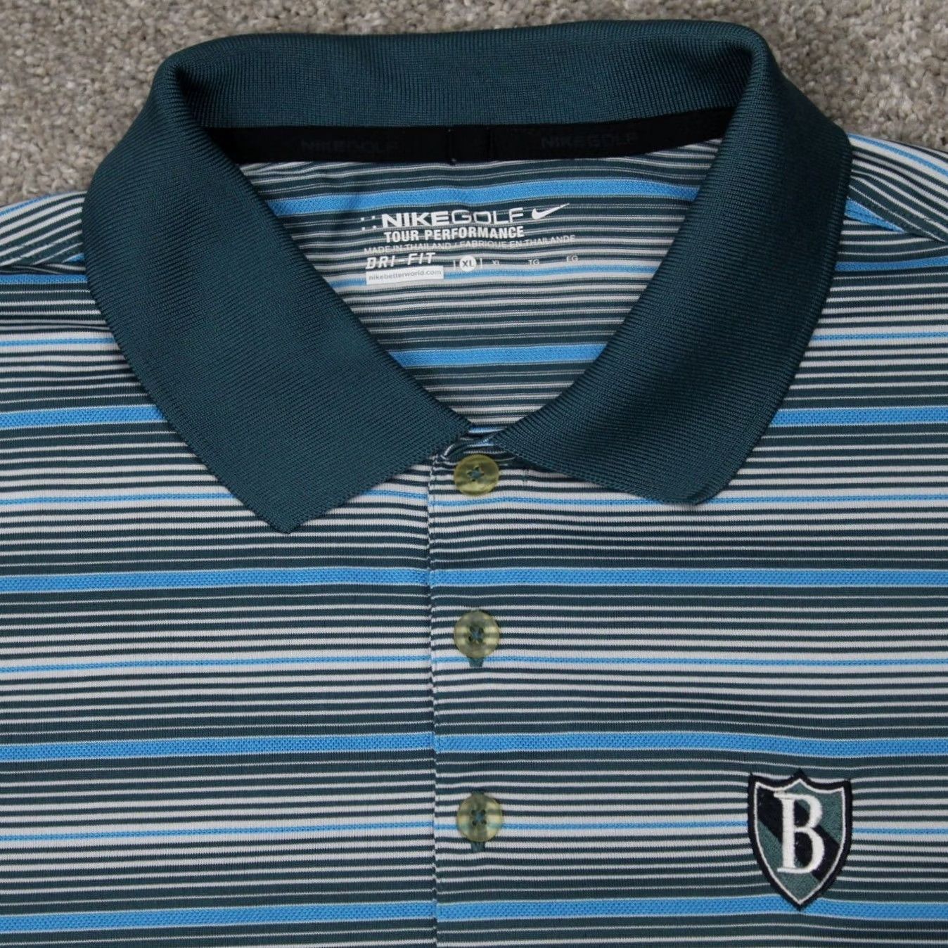 Nike Nike Golf Polo Shirt Mens XL Blue/Green Tour Dri-Fit S/S Pullover Size US XL / EU 56 / 4 - 4 Thumbnail