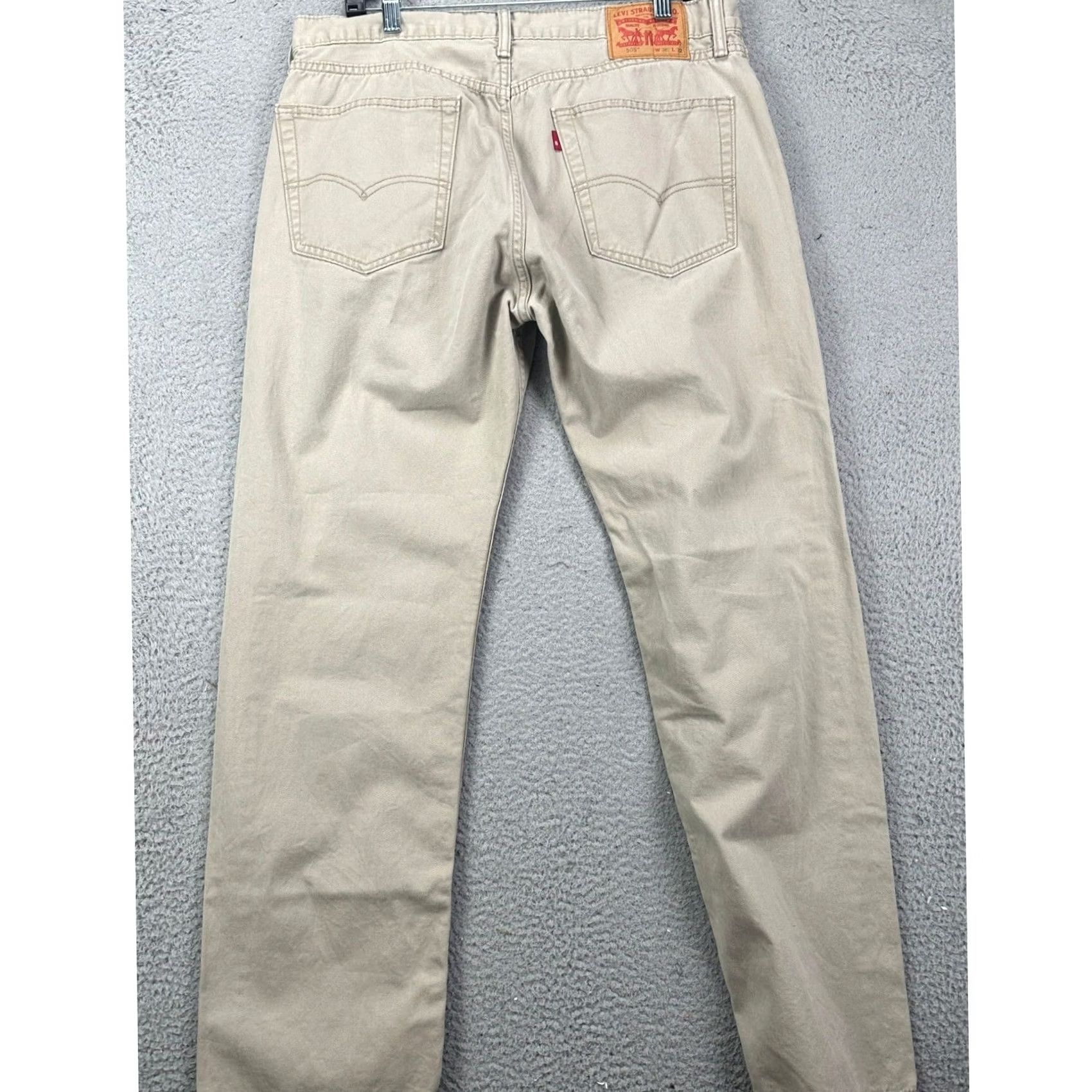 Levi's Levi's 505 Jeans Straight Mens 36x32 Khaki Cotton 5-Pocket Button Fly Regular Fit Vintage? No Size US 36 / EU 52 - 2 Thumbnail