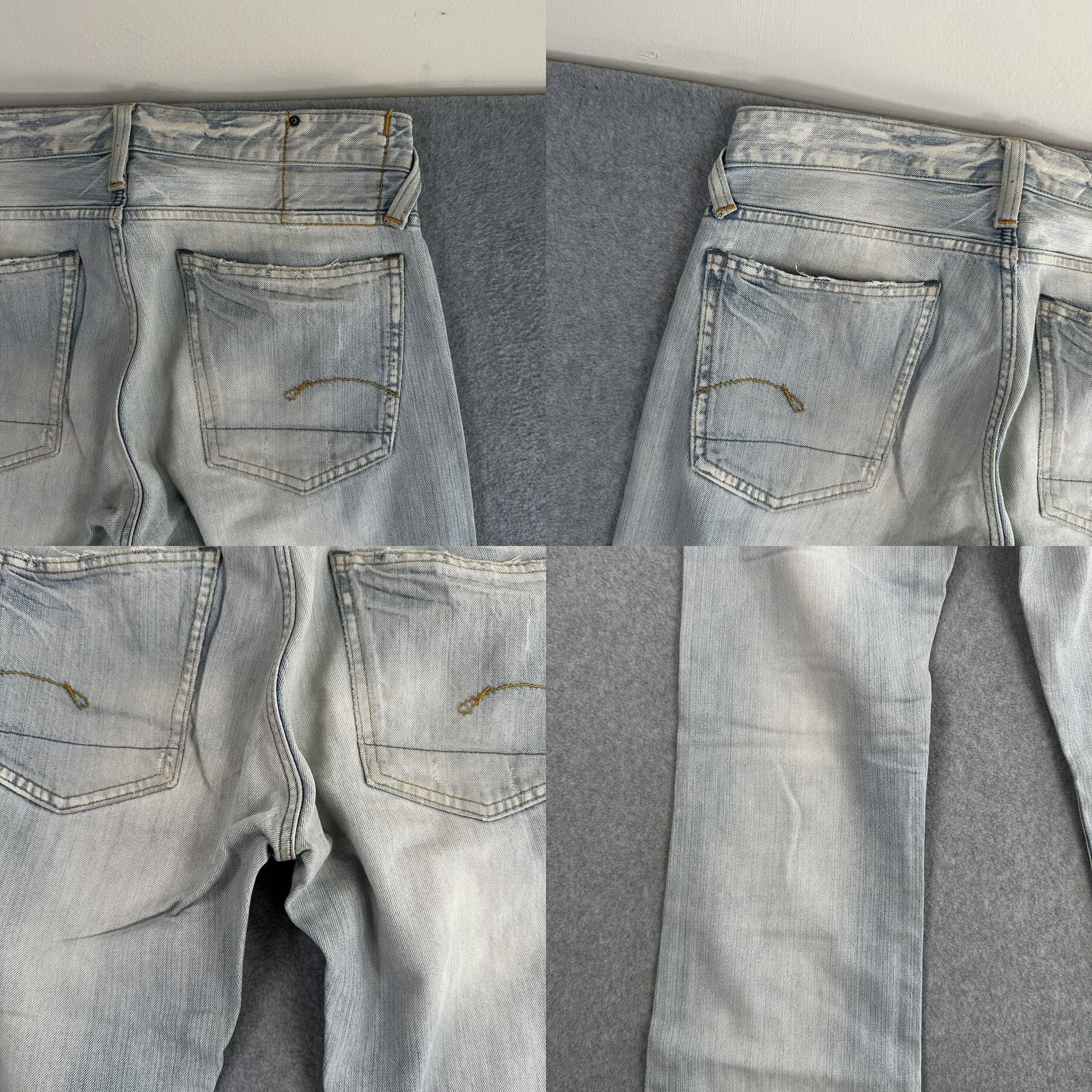 G-Star G-Star RAW Jeans Mens 32x36 Light Wash Straight Leg Core Custom Denim Distressed Jeans Size US 32 / EU 48 - 9 Thumbnail