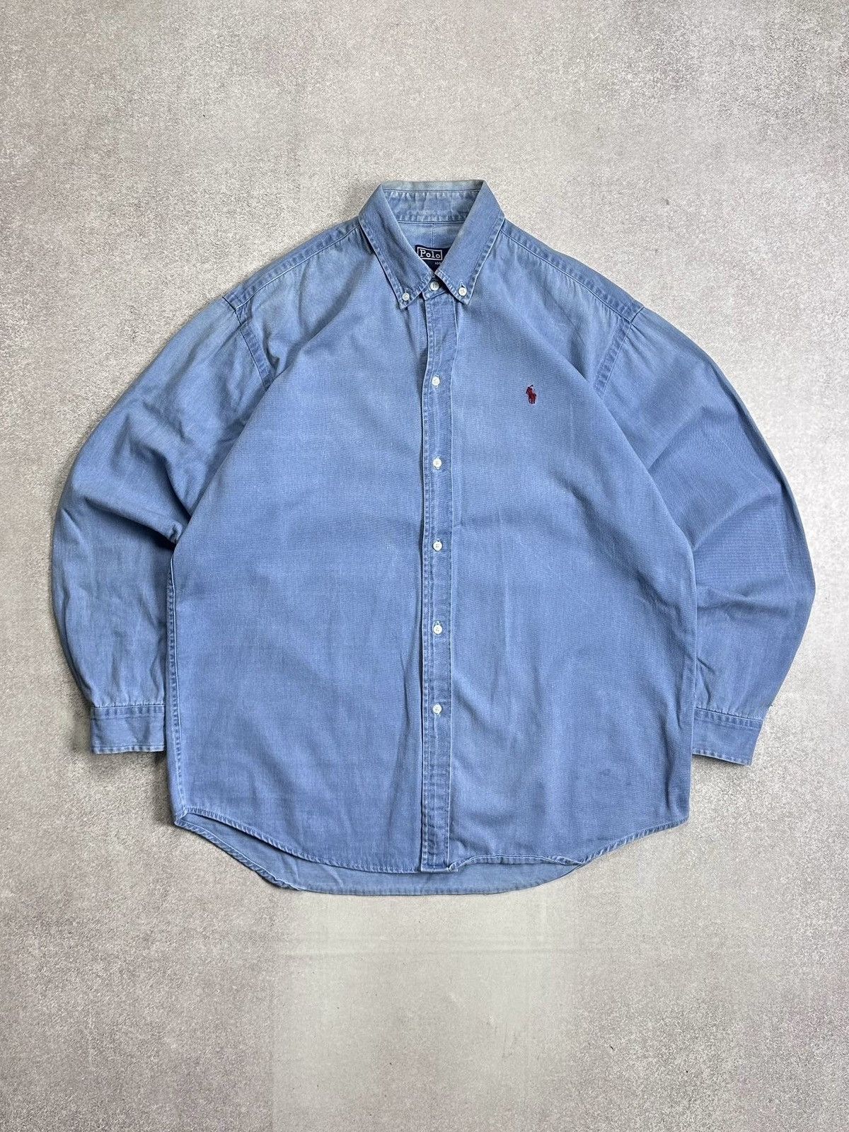 Vintage 90s Polo Ralph Lauren Denim Shirt L