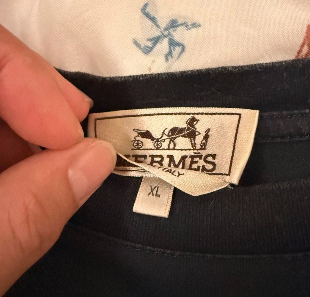 Hermes Hermes Dark Blue Patched Mechanical Horse Cotton Round Nec Size US XL / EU 56 / 4 - 3 Thumbnail