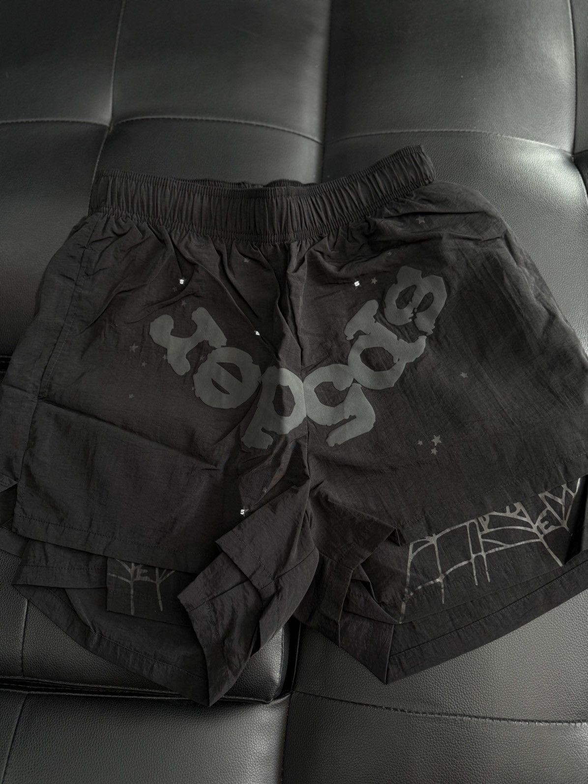 Sp5der Sp5der Double Layer WEB Shorts Size XS (NEW) Black Size US 28 / EU 44 - 1 Thumbnail