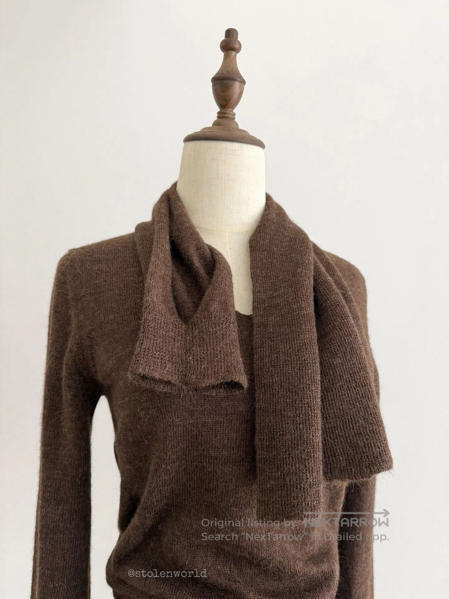 Limi Feu irregular knit top with attached scarf. Size S / US 4 / IT 40 - 2 Thumbnail
