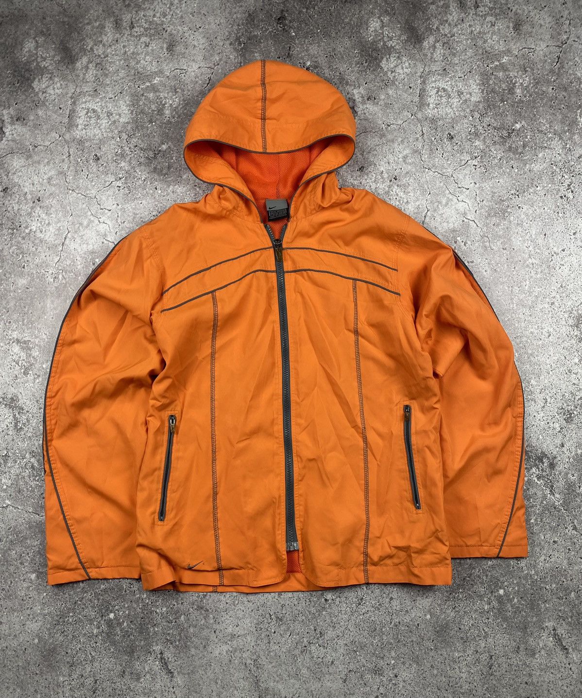Nike × Vintage Crazy Vintage 90s Nike Windbreaker Rain Zip Up Jacket Orange Size US M / EU 48-50 / 2 - 1 Thumbnail