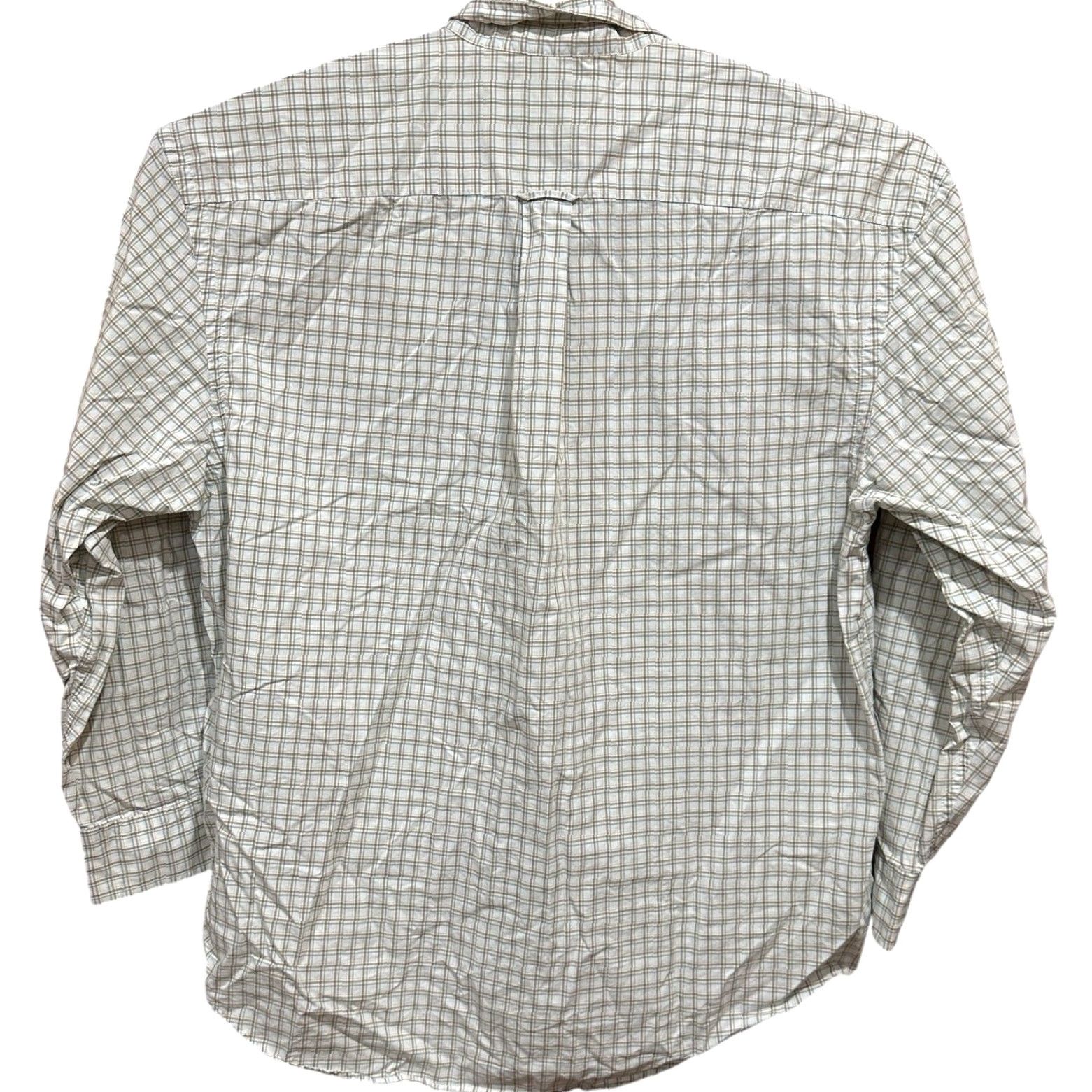 Nautica VINTAGE Nautica Button-Up Shirt Plaid XL Men White Brown Blue 100% Cotton Two Ply Preppy 90s Retro Classic Fit Long Sleeve Casual Business Mens Size US XL / EU 56 / 4 - 2 Thumbnail