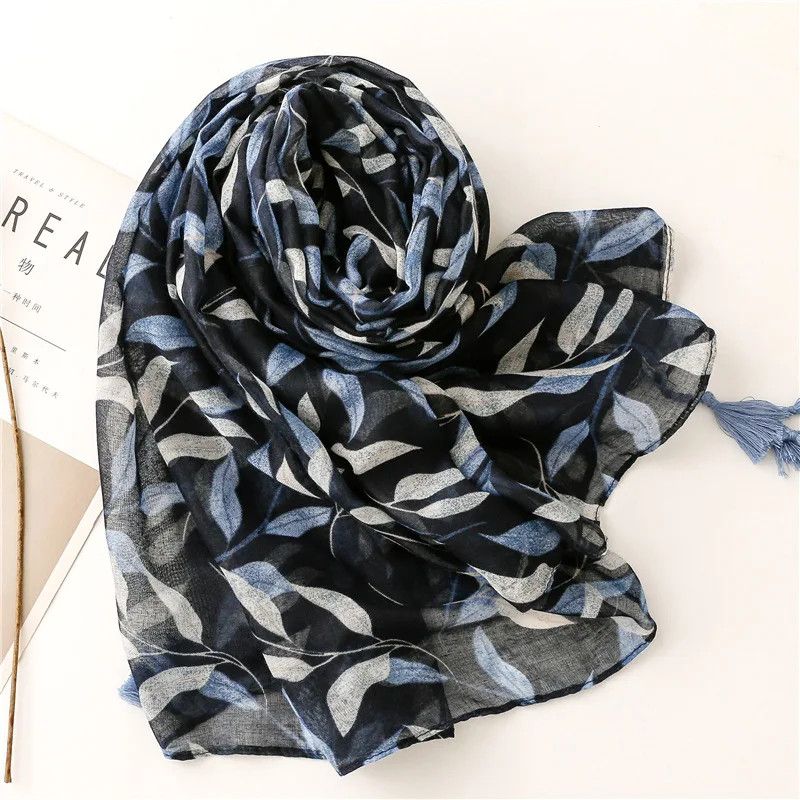 Japanese Brand × Vintage Floral Thin Tassel Viscose Shawl Scarf Lady Size ONE SIZE - 5 Thumbnail