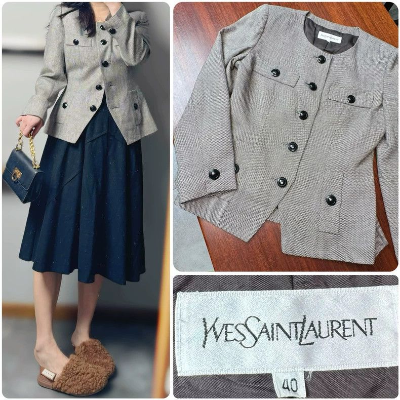 Chanel Yves Saint Laurent Silk Wool Short Jacket - dmc Size US XS / EU 42 / 0 - 1 Thumbnail