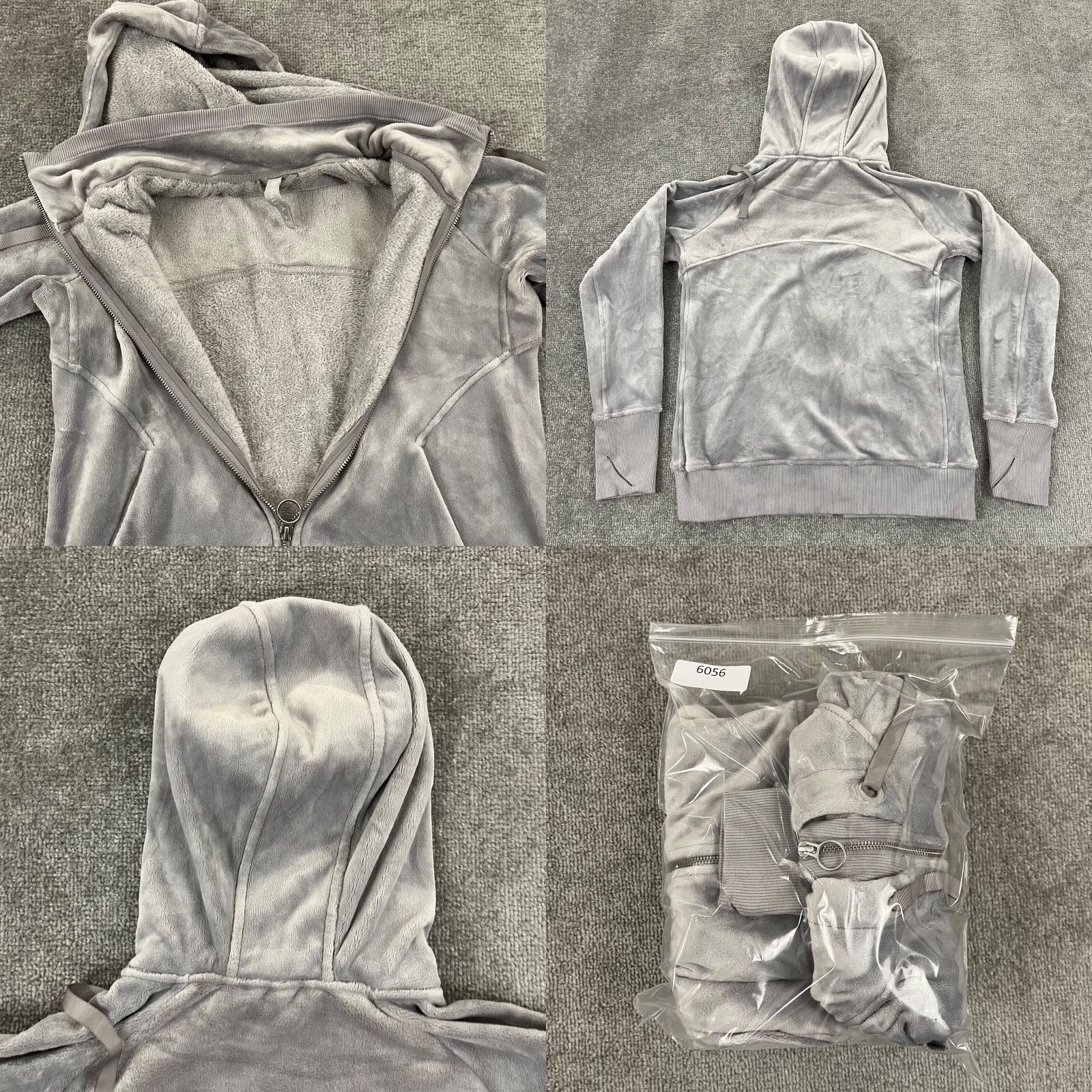 Athleta Athleta Hoodie Womens Small Gray Velour Triumph Double Cozy Gray 511432 Size S / US 4 / IT 40 - 8 Thumbnail