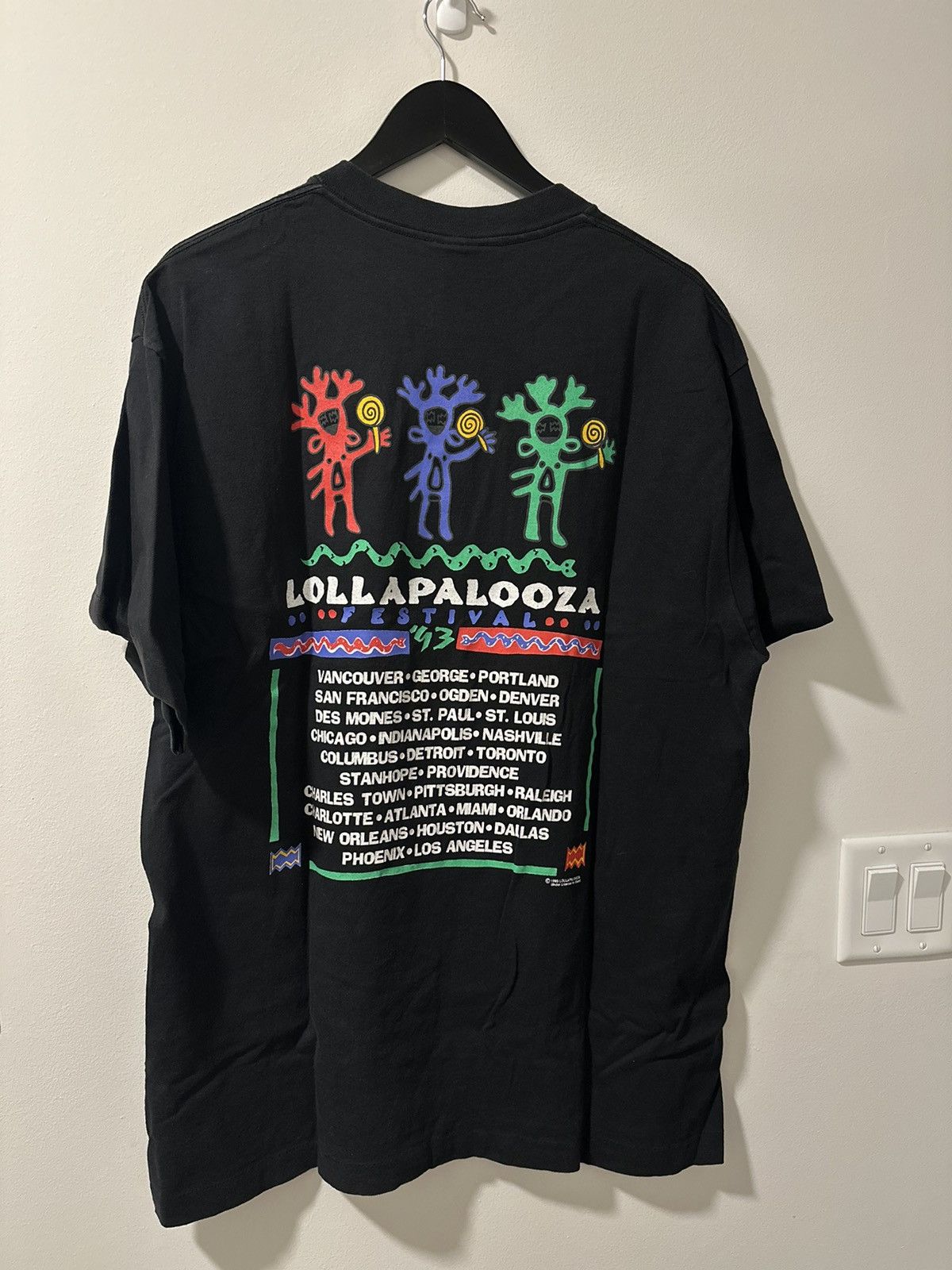 Band Tees × Vintage Lollapalooza Vintage Black 1993 Tour Concert T-Shirt Size US XL / EU 56 / 4 - 2 Thumbnail