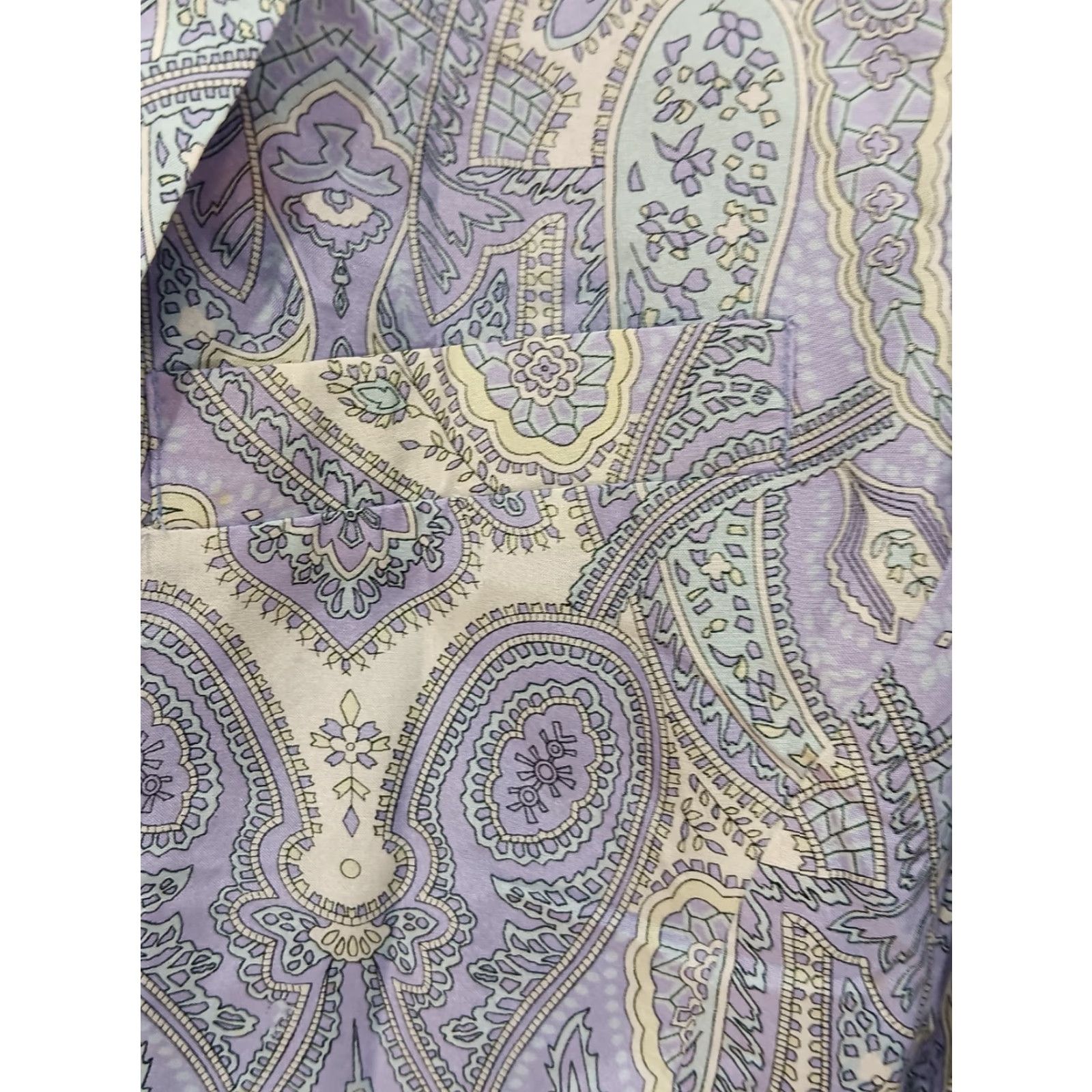Vintage VINTAGE Anna And Frank Jacket Women's M Paisley Purple 100% Silk Lined 90s Casual Business Party/Cocktail Travel Workwear Size M / US 6-8 / IT 42-44 - 7 Thumbnail