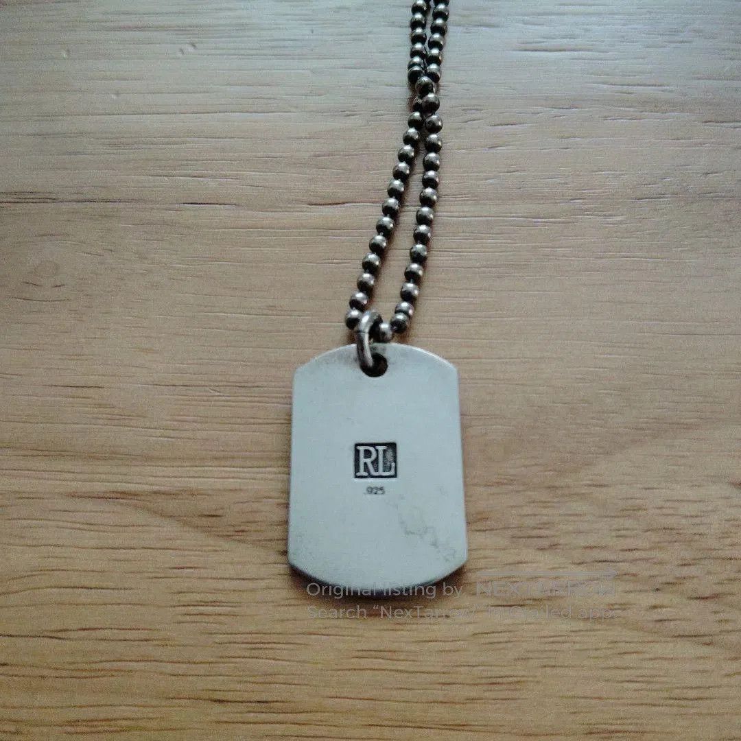 Polo Ralph Lauren Ralph Lauren RL Silver Dog Tag Necklace. Size ONE SIZE - 2 Thumbnail