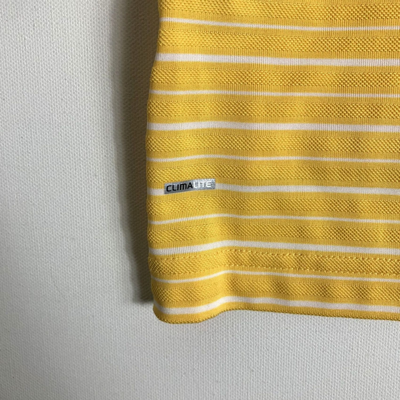 Adidas Adidas Climalite Polo Shirt Yellow White Striped Short Sleeve XL Mens Regular Shirt Golf Size XL Size US XL / EU 56 / 4 - 5 Thumbnail