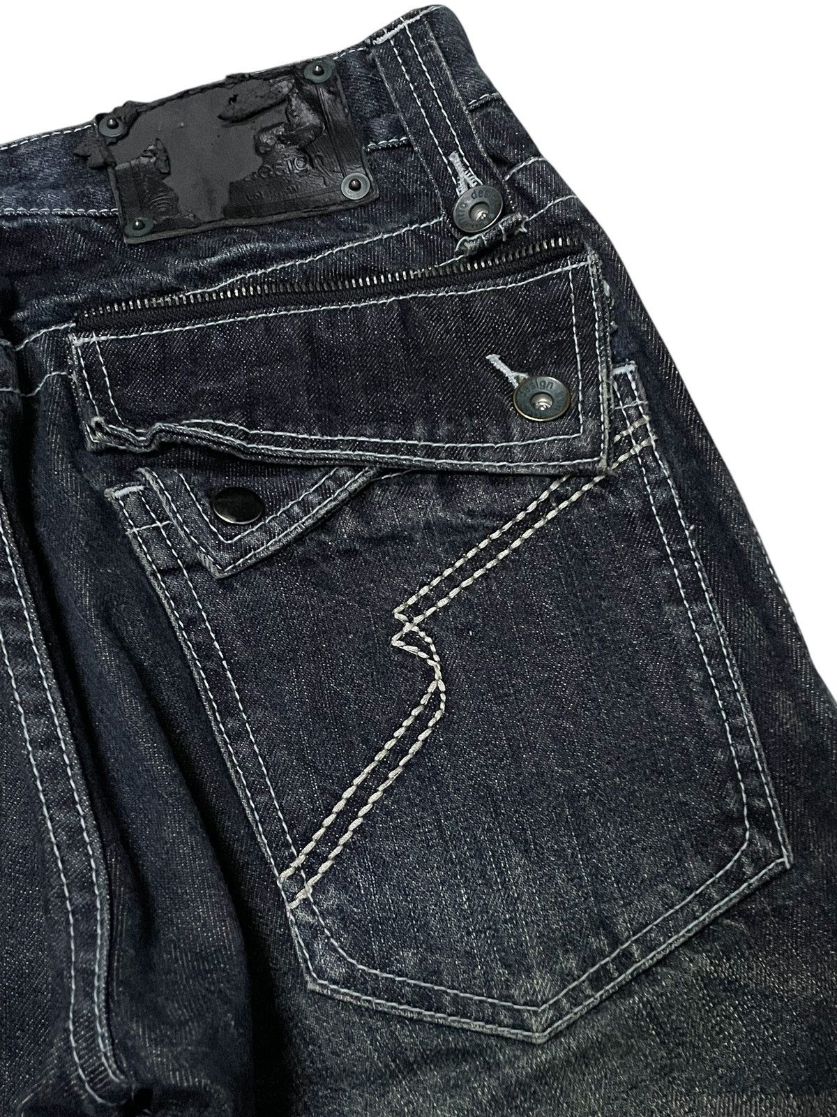 If Six Was Nine × Le Grande Bleu (L.G.B.) × semanticdesign Semantic Design Japan Multi Zipper Slant Pocket Flared Jeans Size US 30 / EU 46 - 16 Thumbnail