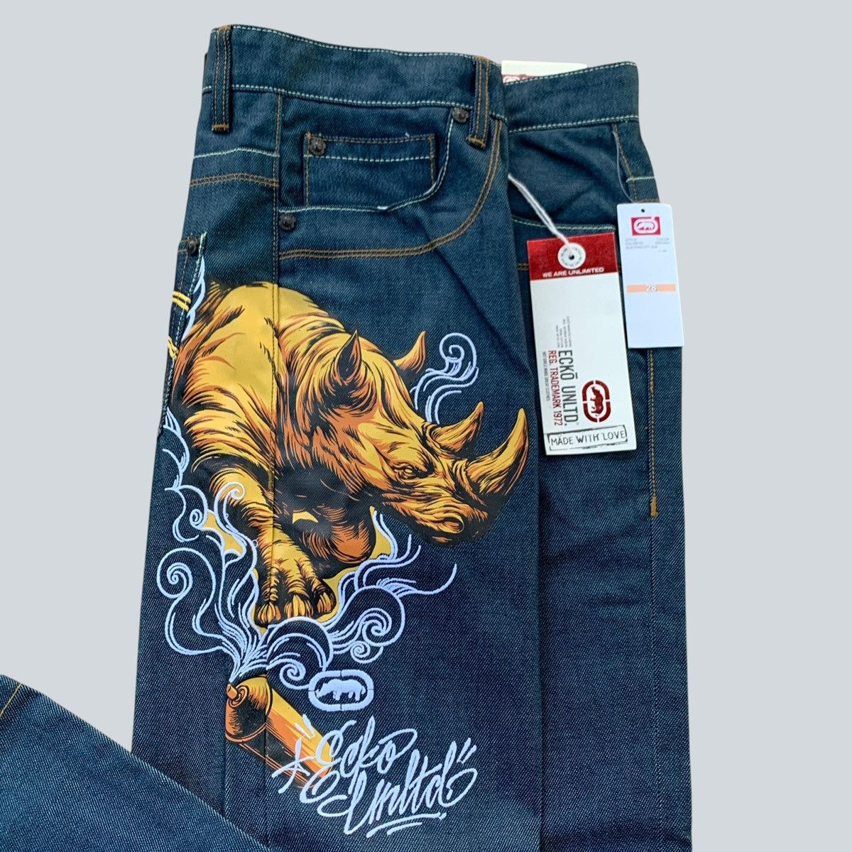 Ecko Unltd. Vintage 2000 Ecko Unltd. Rhino City Graffiti Print Baggy Fit Size US 28 / EU 44 - 2 Thumbnail