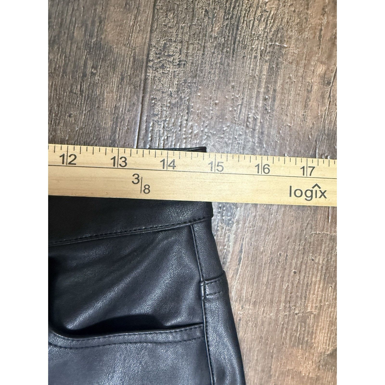 Boston Proper Boston Proper Faux Leather Flare Black Pants size 8 Size 30" / US 8 / IT 44 - 2 Thumbnail