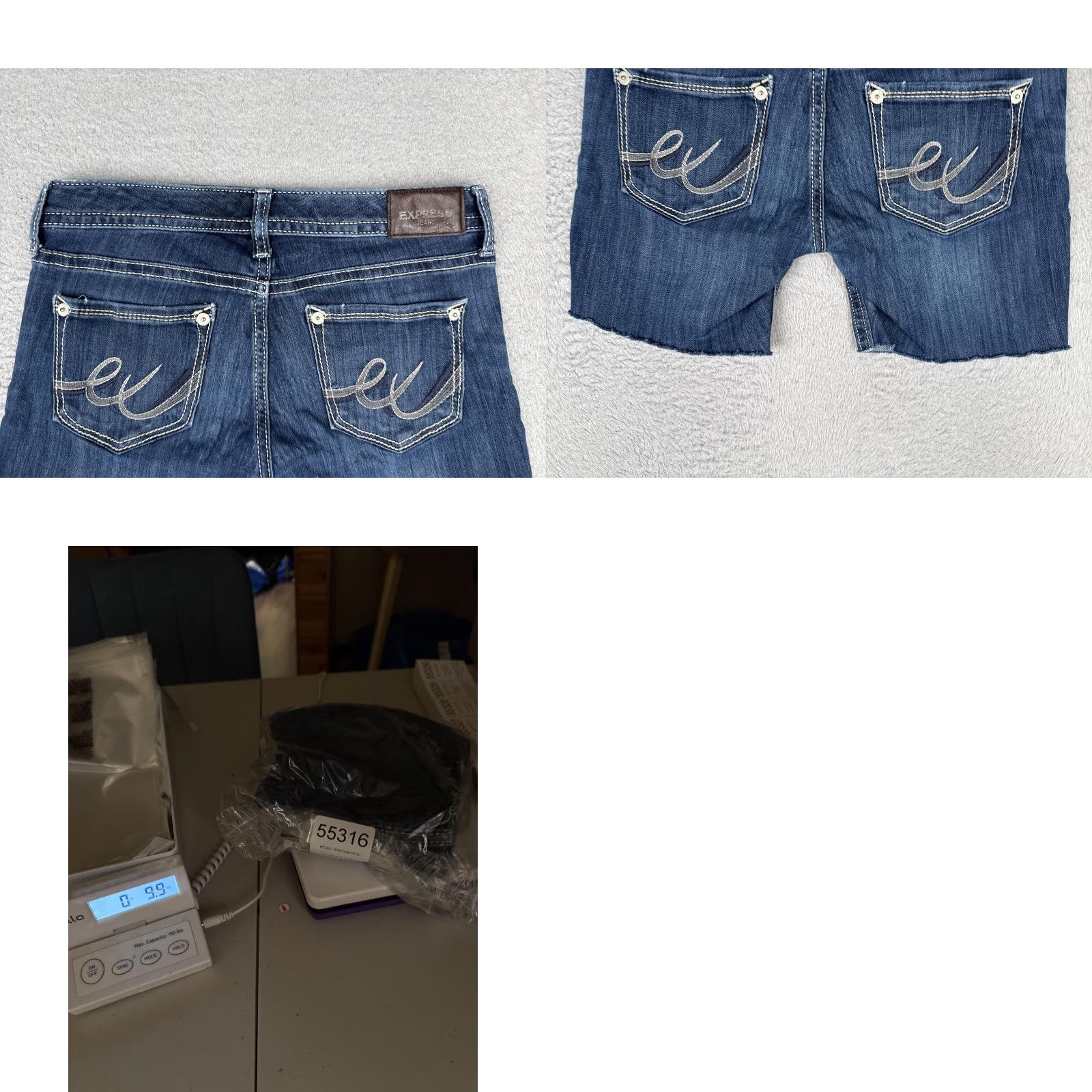 Express Express Denim Shorts Women 4 Blue Cut-Off Raw Hem Stretch Embroidered Pockets 30W Women Shorts Cut-Off Denim Express 4R/4 Regular Black? Size 27" / US 4 / IT 40 - 10 Thumbnail