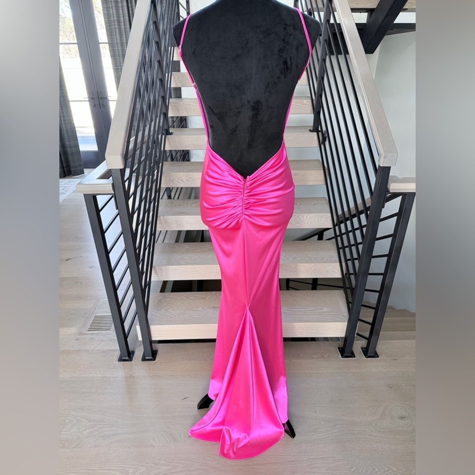 Other New Y2K Hot Pink Satin Mermaid Maxi Dress Cocktail size XS Size S / US 4 / IT 40 - 10 Thumbnail