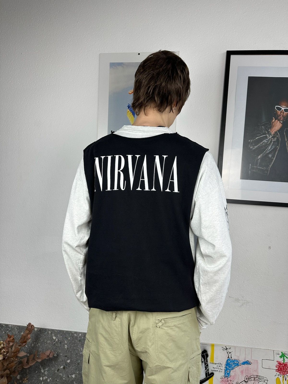 Band Tees × Nirvana × Vintage Vintage Nirvana Kurt Cobain Big Face 90's Band T-shirt Size US L / EU 52-54 / 3 - 3 Thumbnail