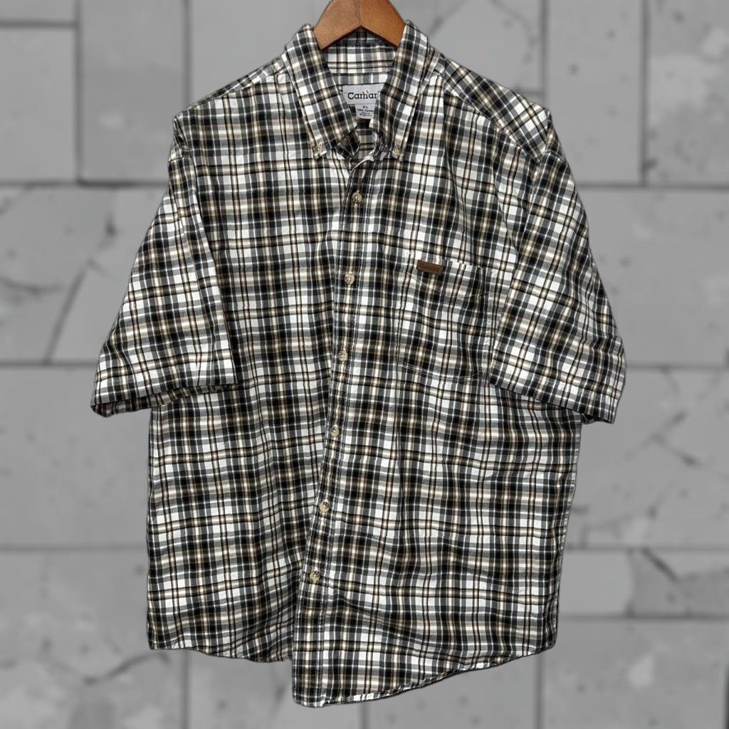 Carhartt Carhartt Gray Plaid Button-Up Shirt Mens XL Size Short Sleeve Regular - Gray Pattern, Men, Button-Up, Carhartt Shirt? Size US XL / EU 56 / 4 - 1 Thumbnail