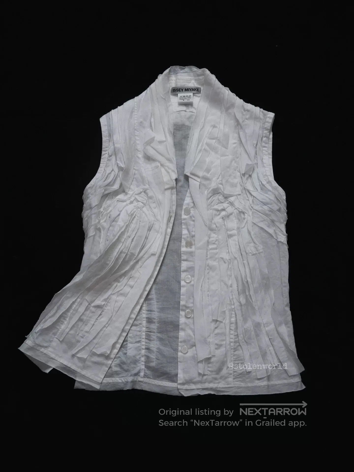 Issey Miyake issey miyake cotton linen decorative top. Size S / US 4 / IT 40 - 3 Thumbnail