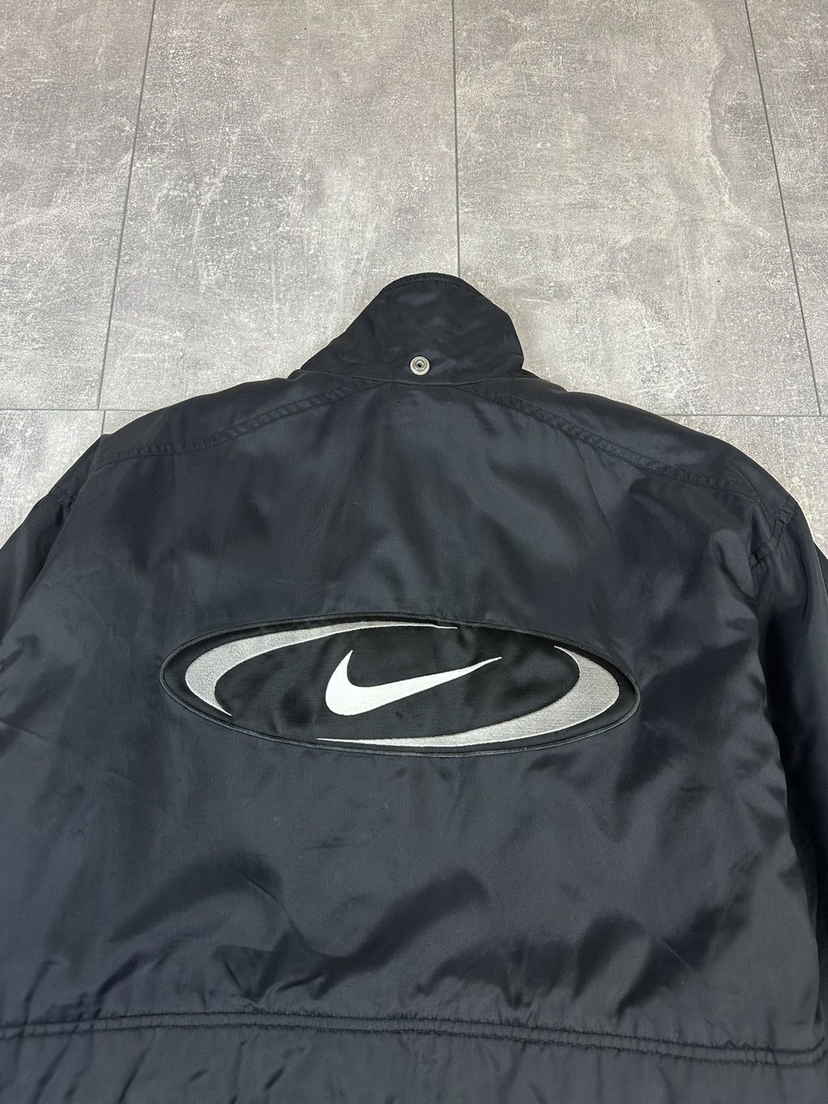 Vintage Men’s distressed Nike overprint logo swoosh jacket Size US S / EU 44-46 / 1 - 2 Thumbnail