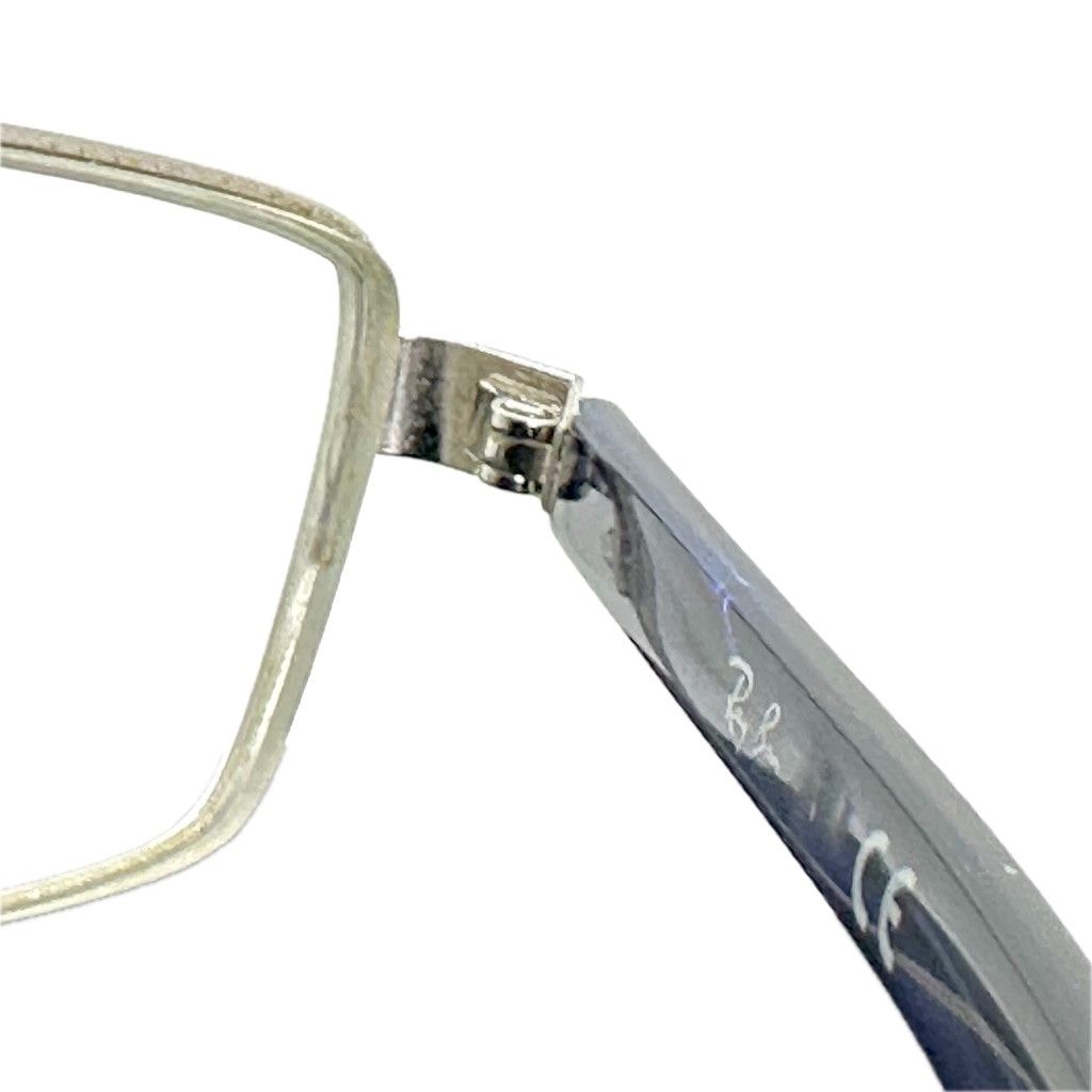 RayBan Vintage Ray Ban Navy Silver Metal Half Rim Rectangular Frame Size ONE SIZE - 7 Thumbnail