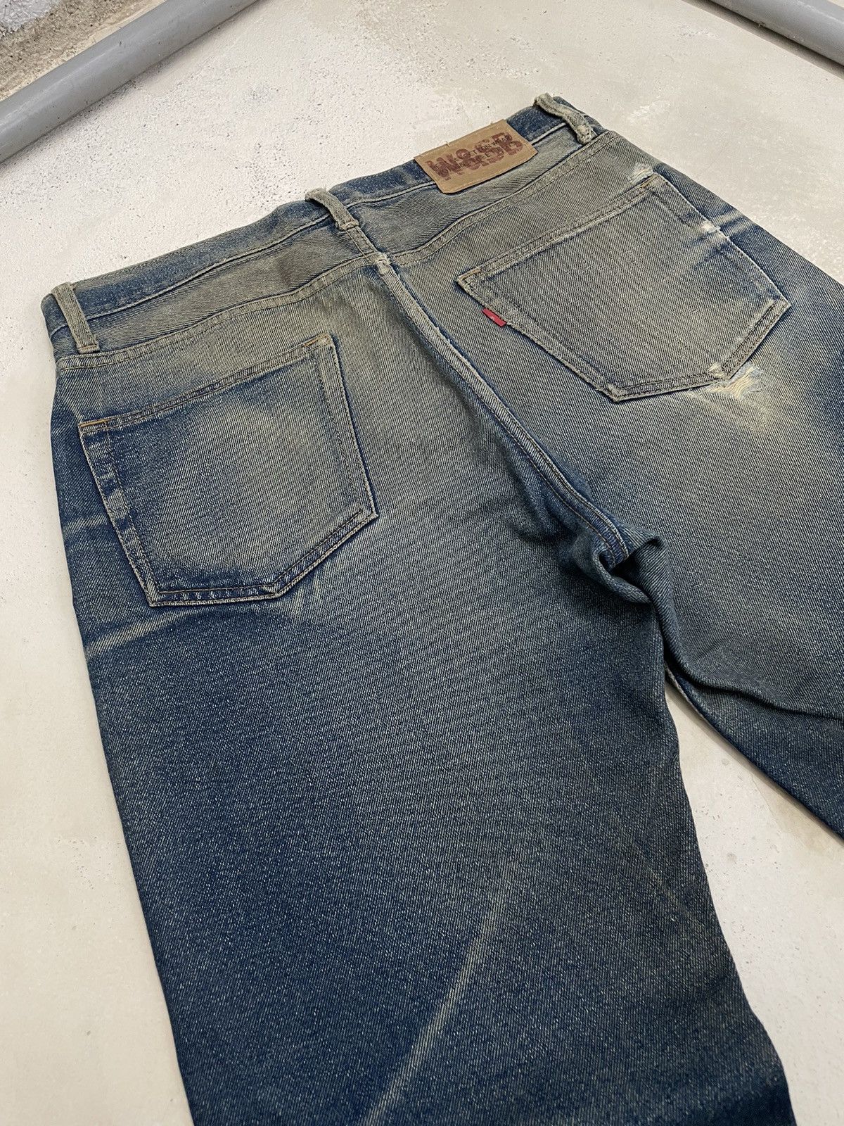 20471120 Work & Street Boys Mud Wash Y2k Distressed Japan Denim A30 Size US 33 - 8 Thumbnail