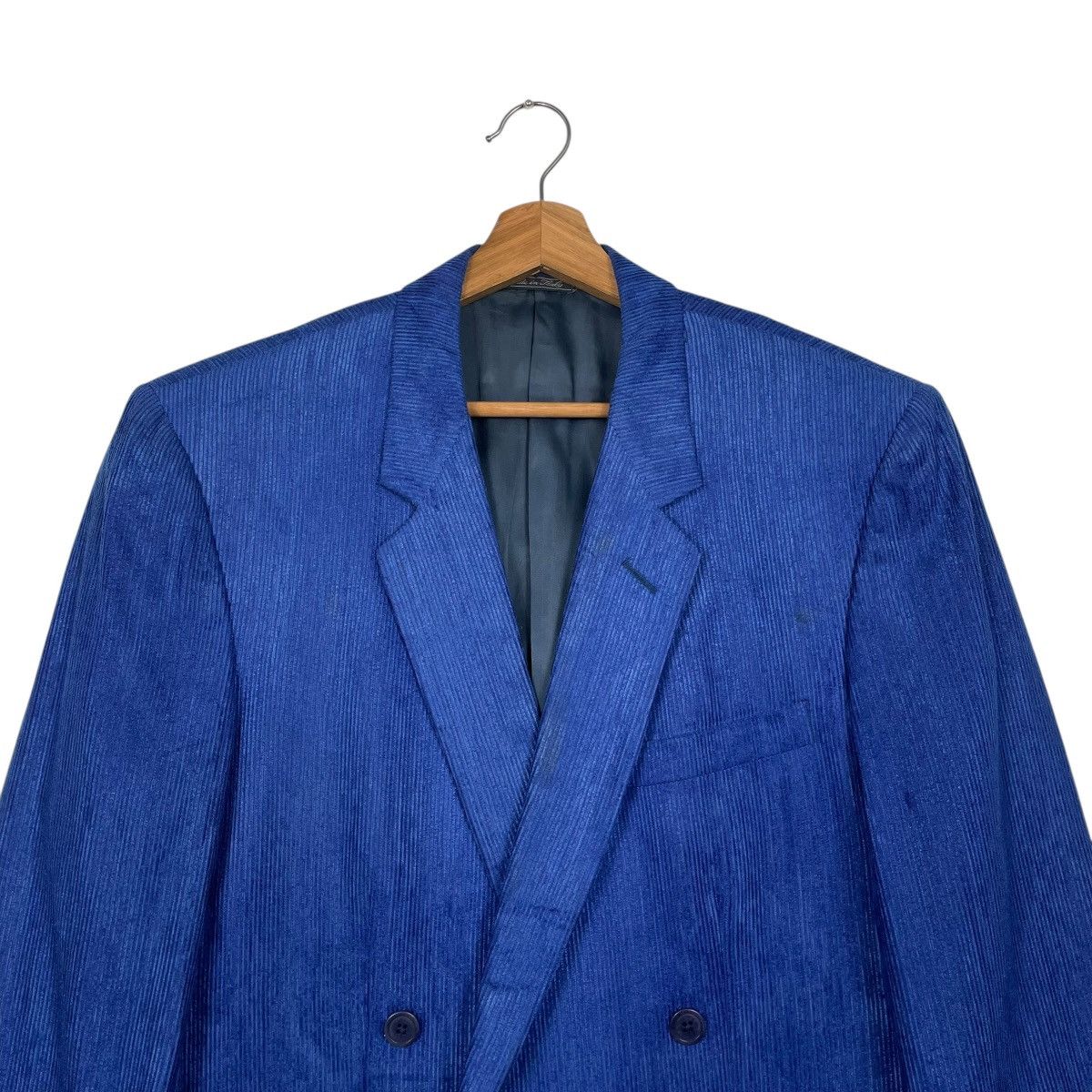 Versace Vintage Blue Gianni Versace Double Breasted Wool Jacket Size US S / EU 44-46 / 1 - 2 Thumbnail