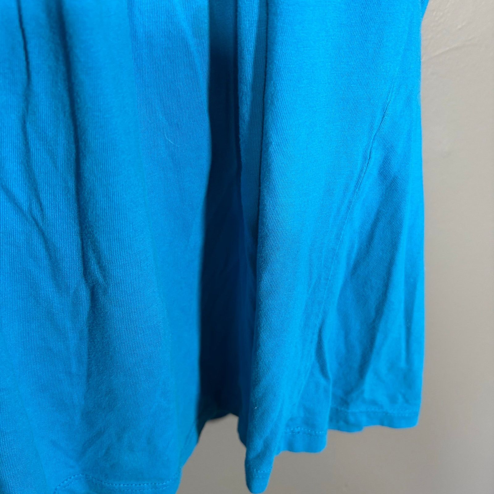 Other Stephanie Rogers Blue Y2K Boho Smocked Beaded Neck Top Size XXL / US 16-18 / IT 52-54 - 3 Thumbnail