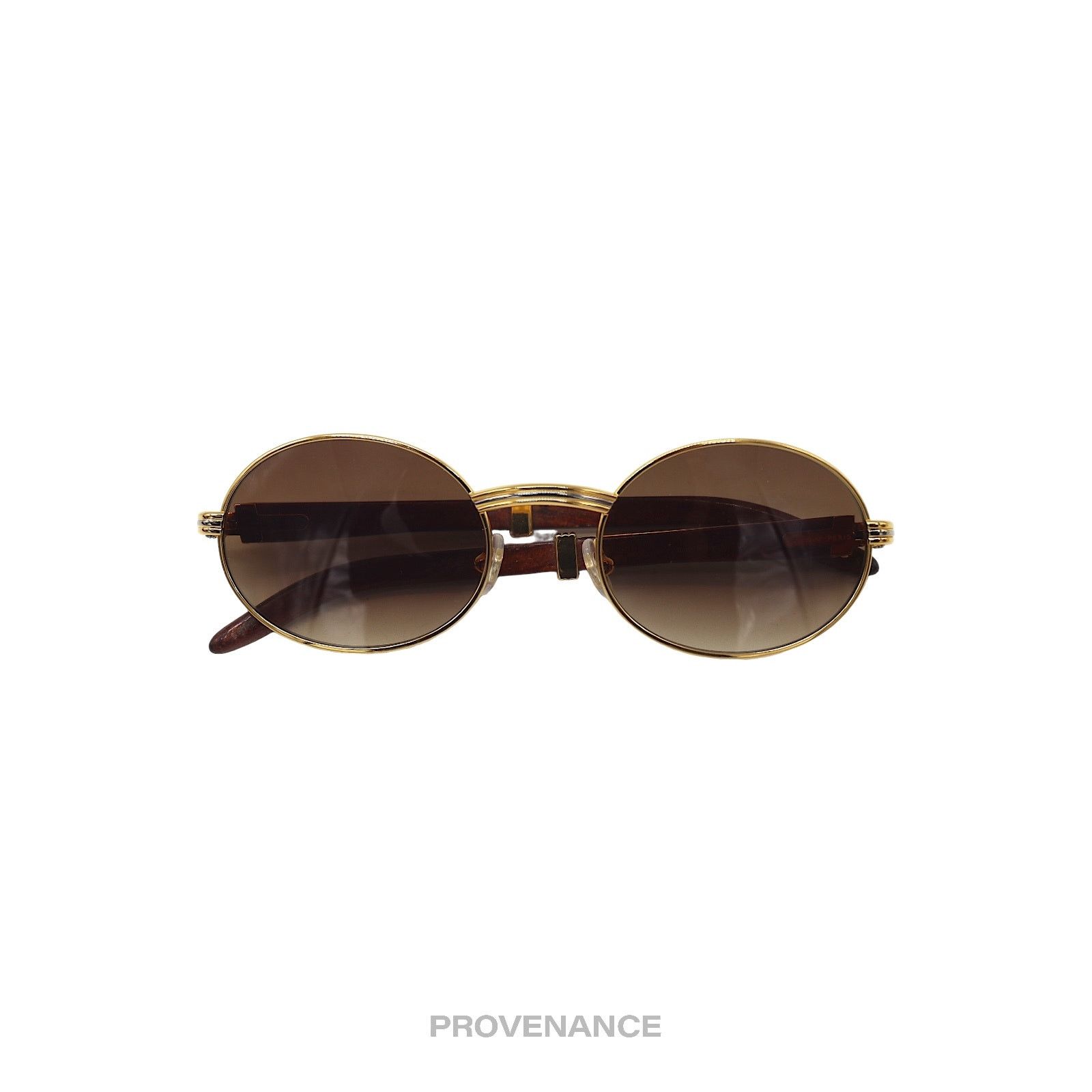 Cartier 🔴 Cartier Giverny Sunglasses - Bubinga Gold Trinity Brown Size ONE SIZE - 16 Thumbnail