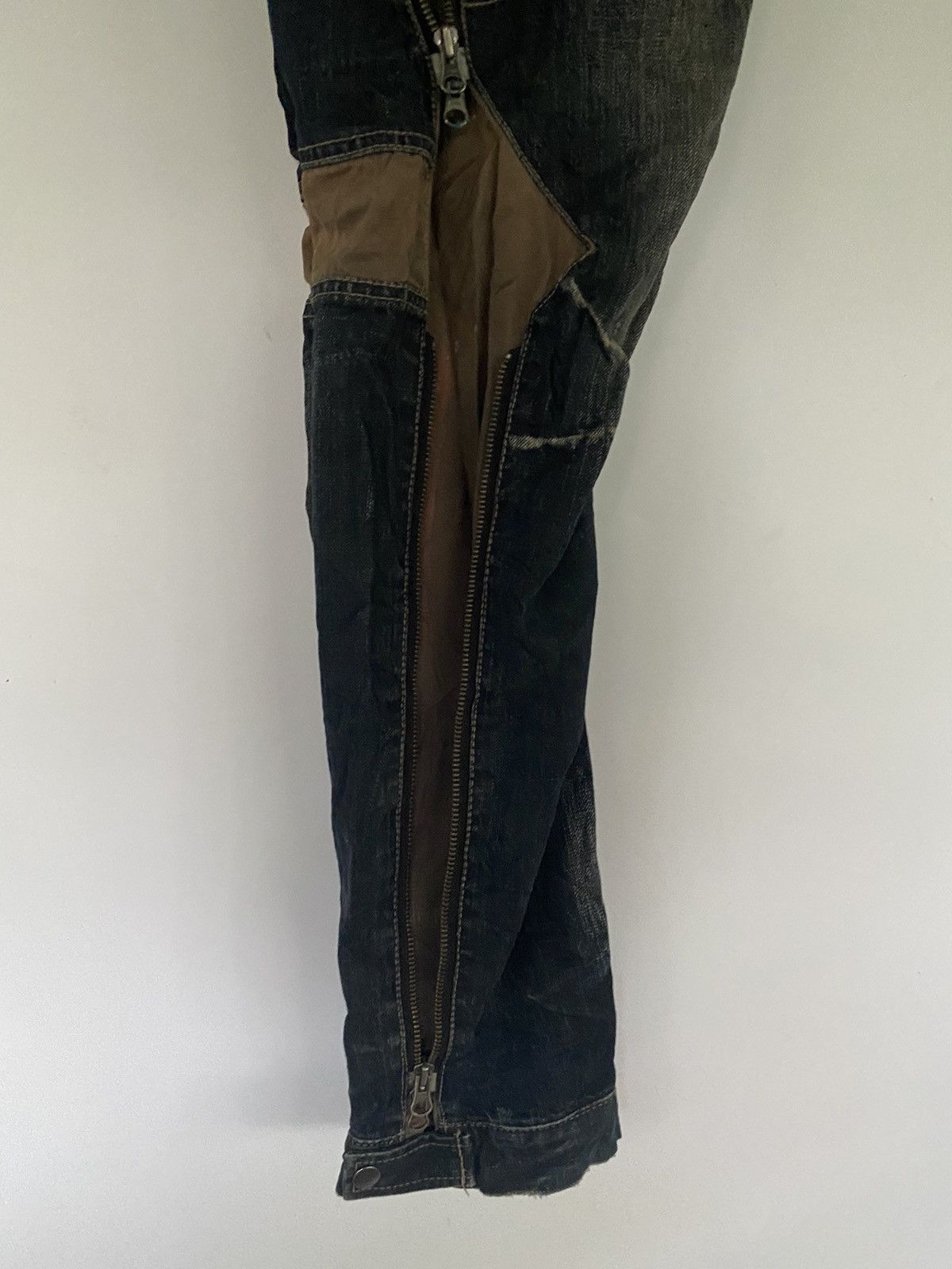 PPFM Japanese Brand PPFM Distressed Zippered Denim Jeans Pants Size US 32 / EU 48 - 23 Thumbnail