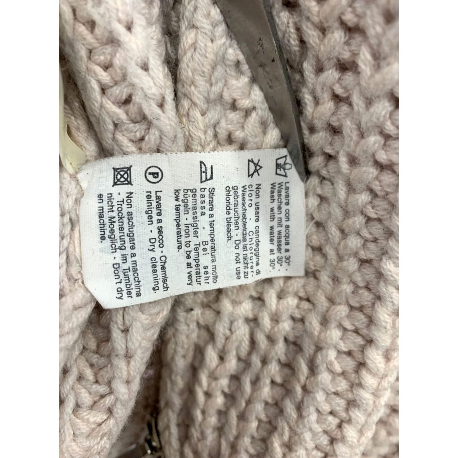 Fabiana Filippi VINTAGE Fabiana Filippi Cardigan Full Zip Merino Wool Beige Italy US 10 L#86 Women Knit Chunks Size L / US 10 / IT 46 - 7 Thumbnail