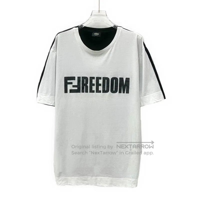 Fendi Fendi Black and White Color Block Letter Print Cotton T. Size US M / EU 48-50 / 2 - 1 Thumbnail