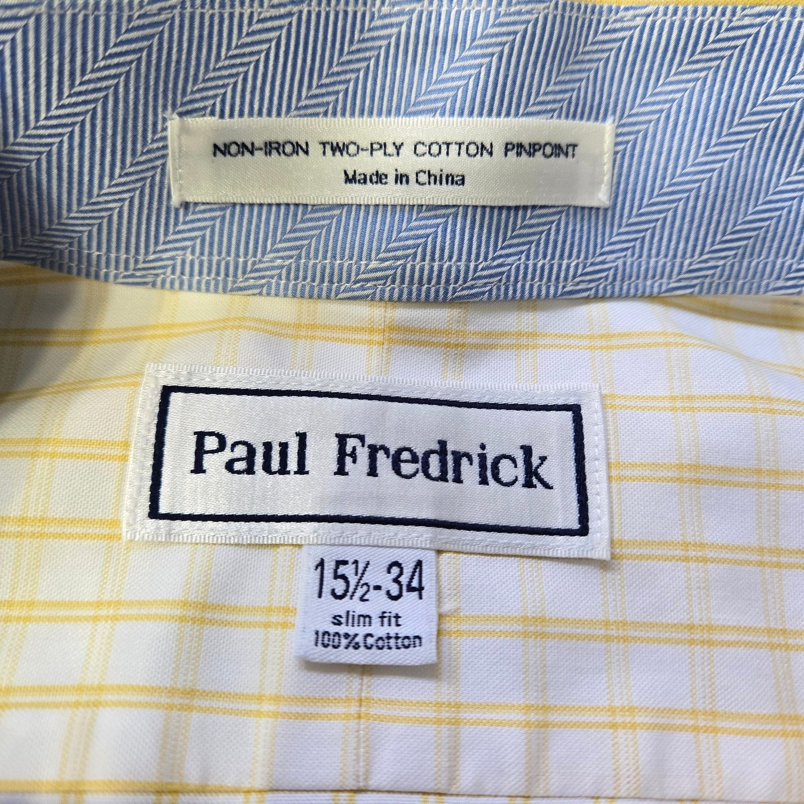 Paul Fredrick Paul Fredrick 15.5-34 White Yellow Stripe Cuff Button Up Size US M / EU 48-50 / 2 - 2 Thumbnail