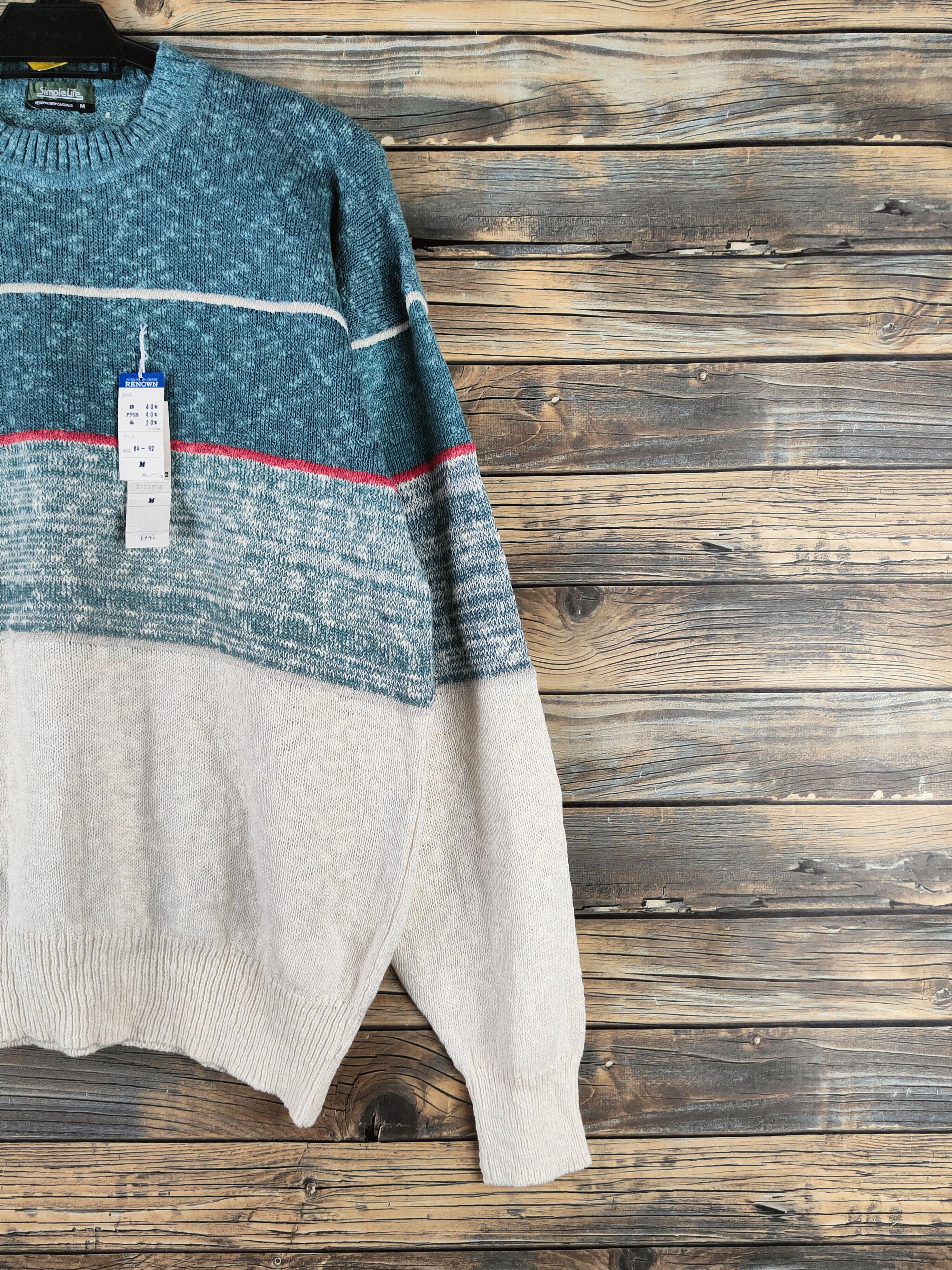 RENOWN DL Renown Green Ivory Knitwear Sweatshirts #46-195 Size US M / EU 48-50 / 2 - 5 Thumbnail