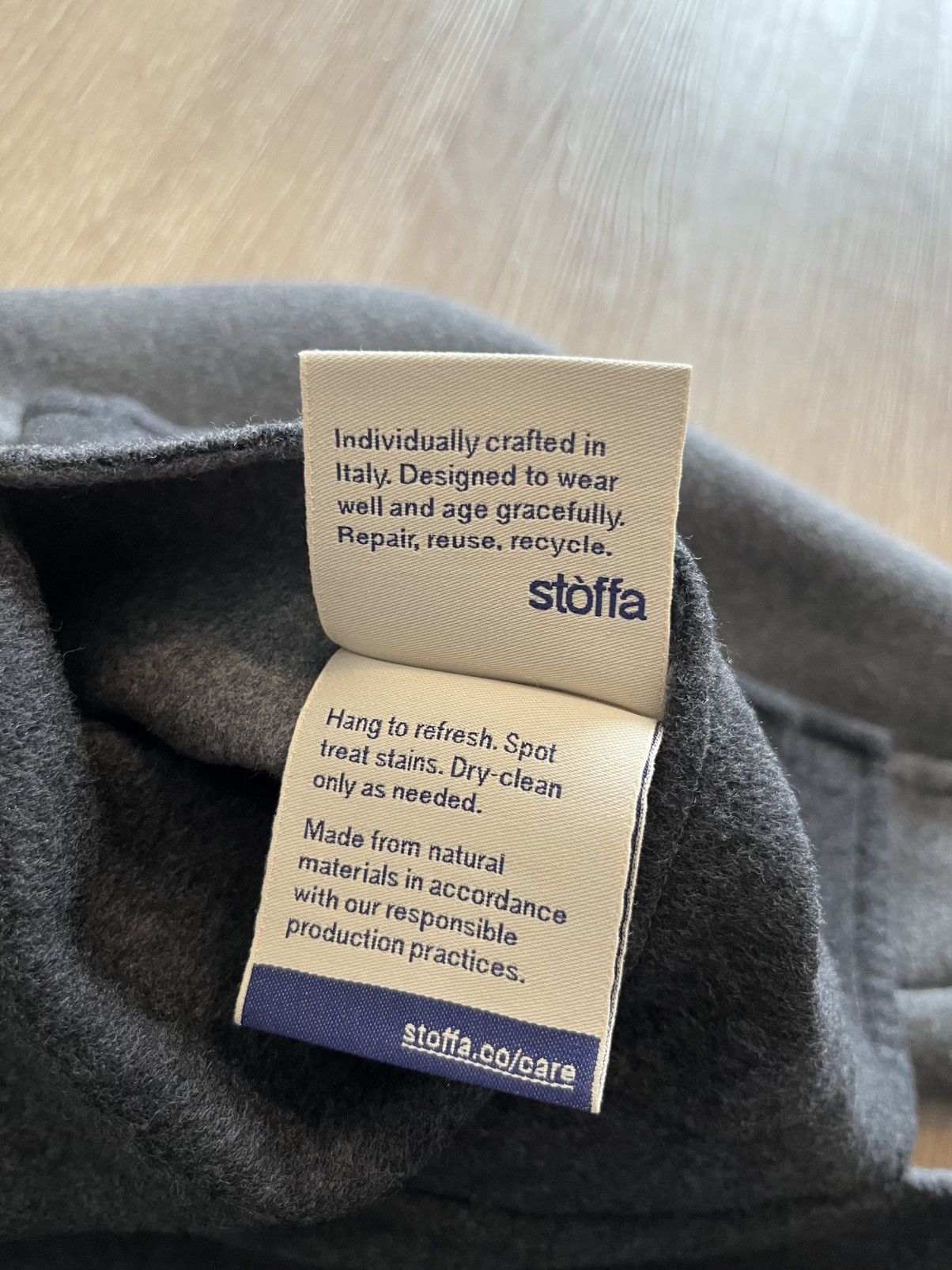 Stoffa Stoffa Split Seam Wave Jacket (Grey Brushed Merino Wool) Size US M / EU 48-50 / 2 - 5 Thumbnail